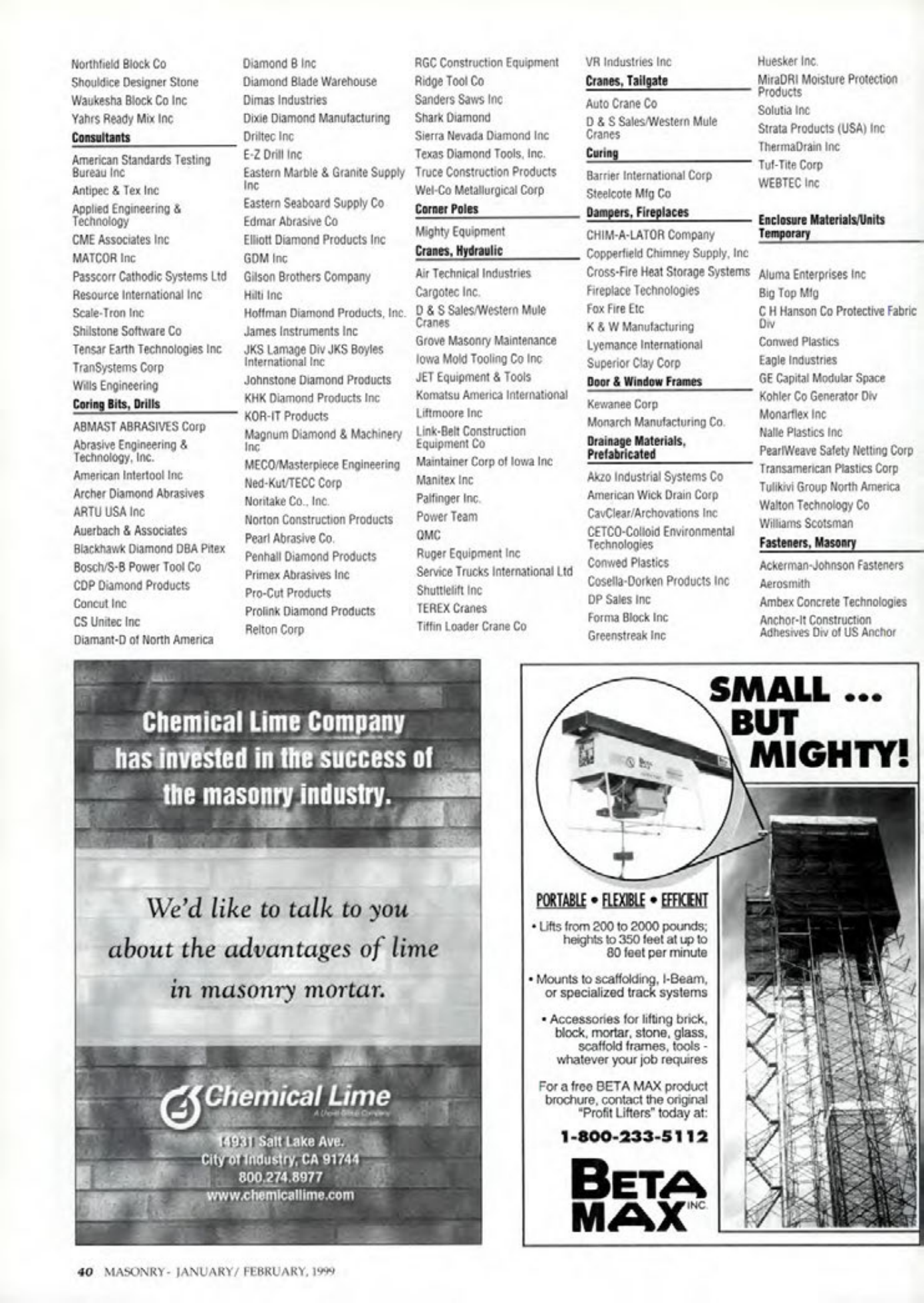 Masonry Magazine February 1999 Page. 44