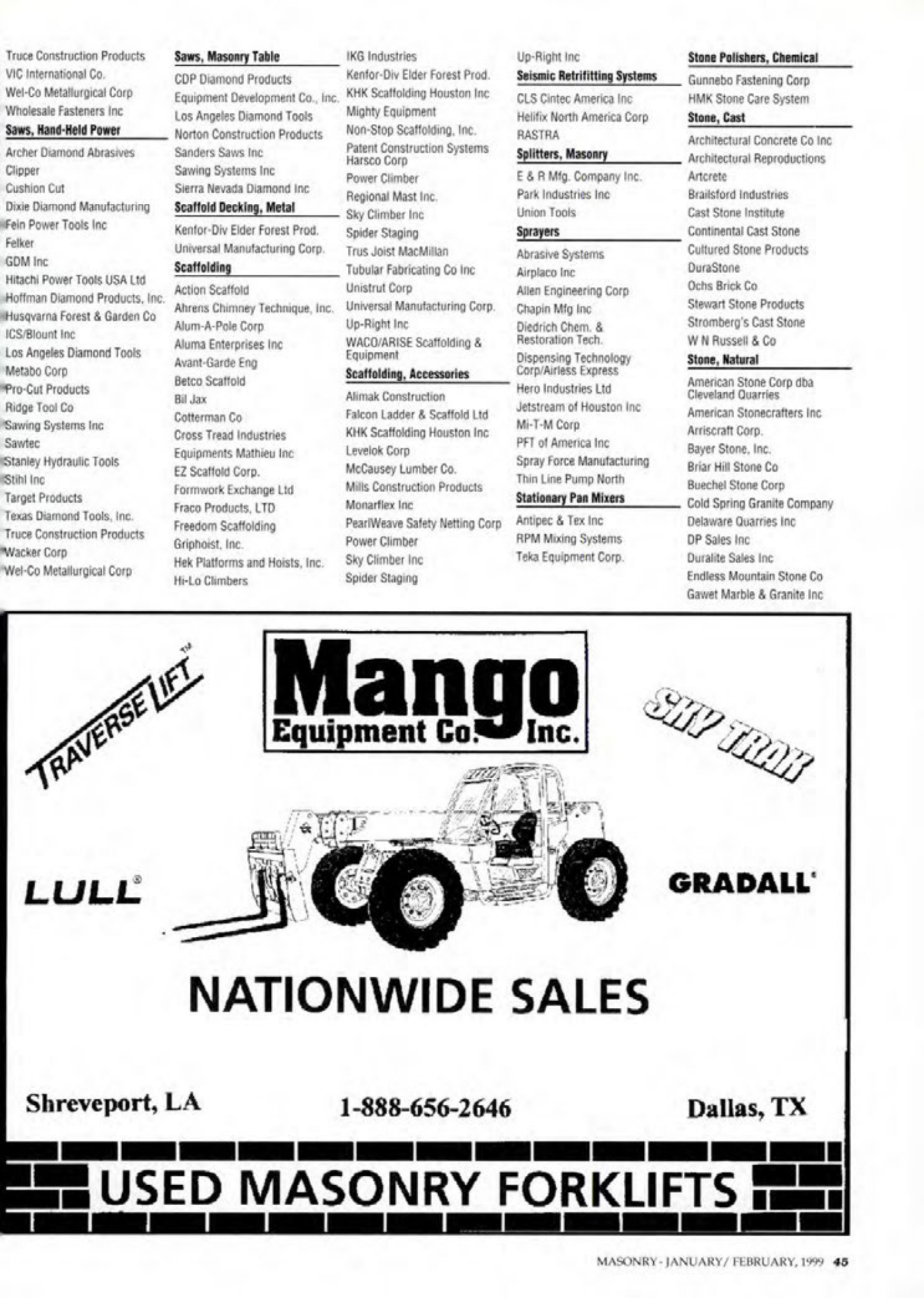 Masonry Magazine February 1999 Page. 49