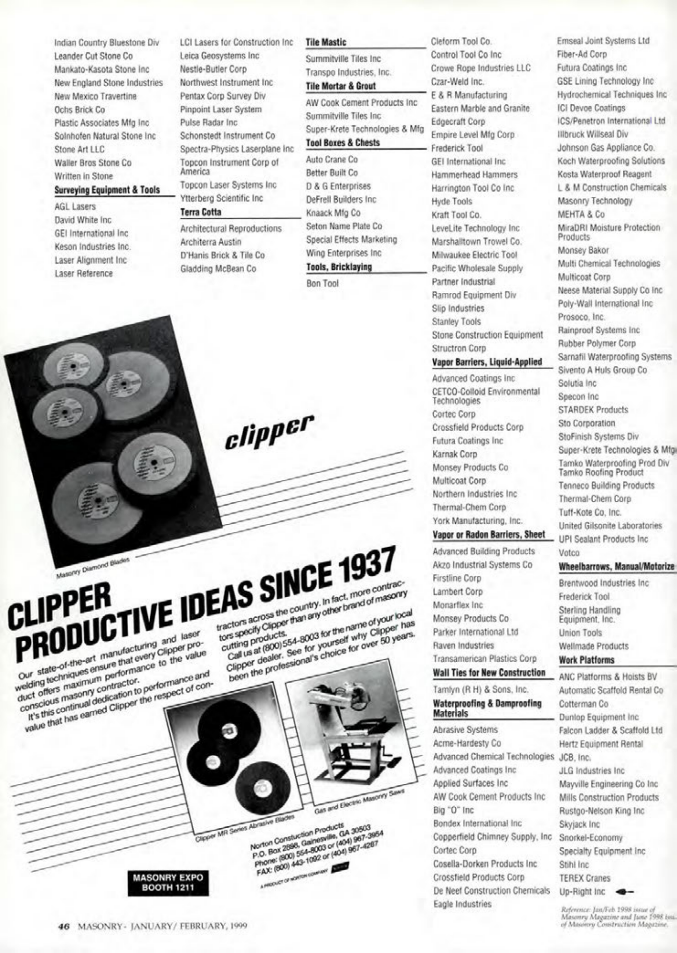 Masonry Magazine February 1999 Page. 50