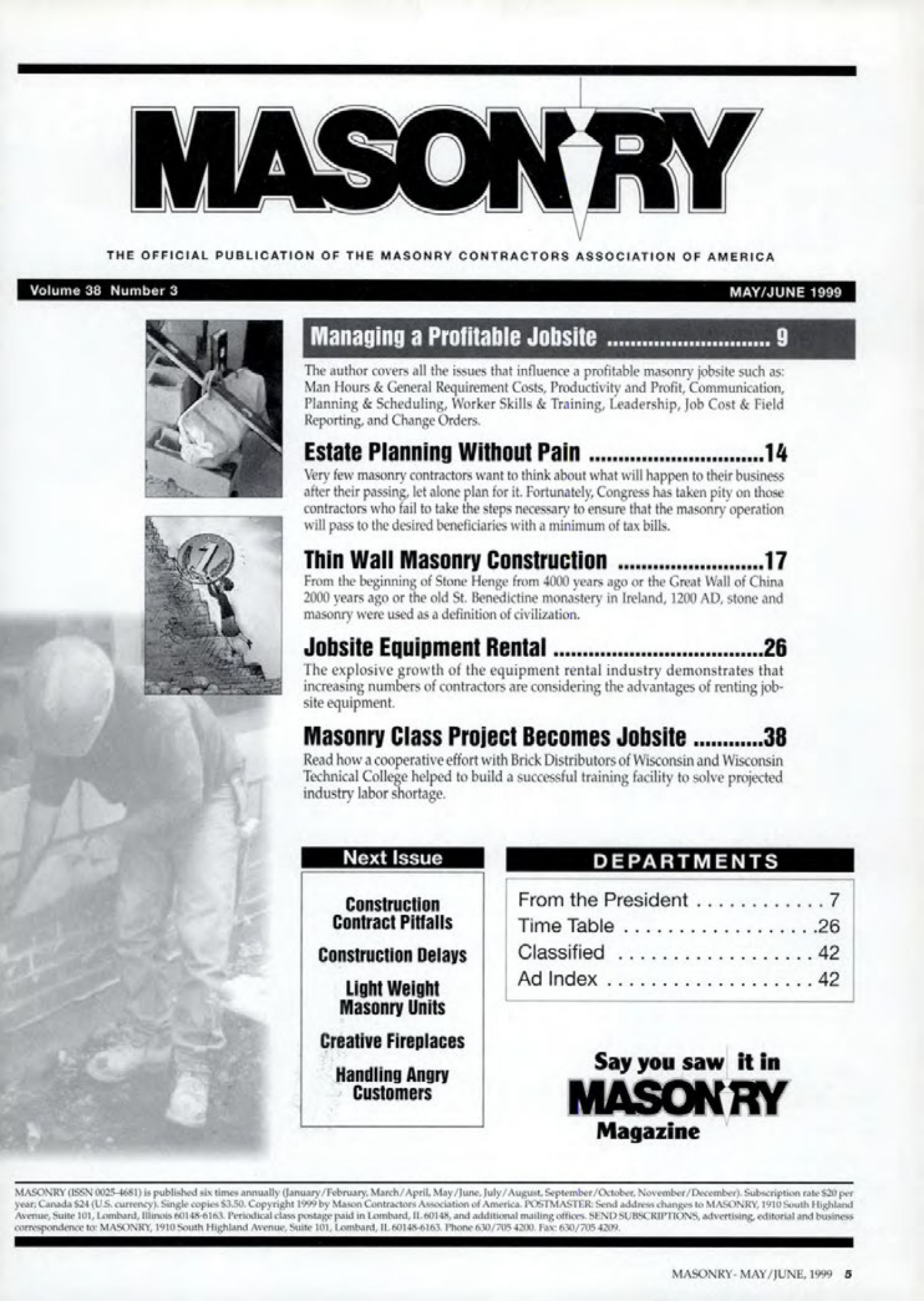 Masonry Magazine June 1999 Page. 5