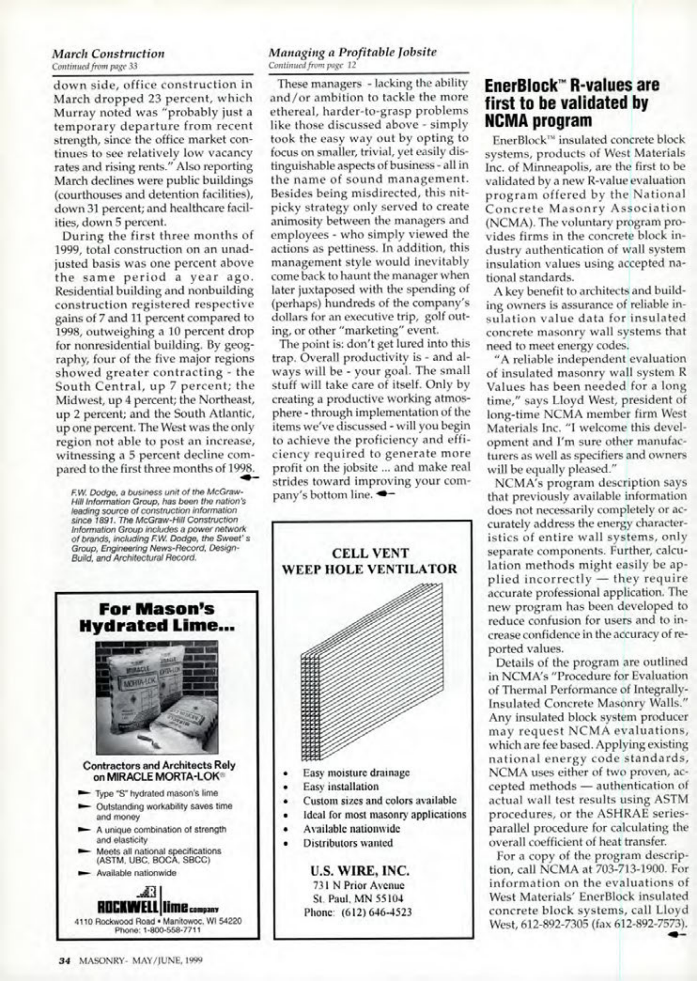 Masonry Magazine June 1999 Page. 34