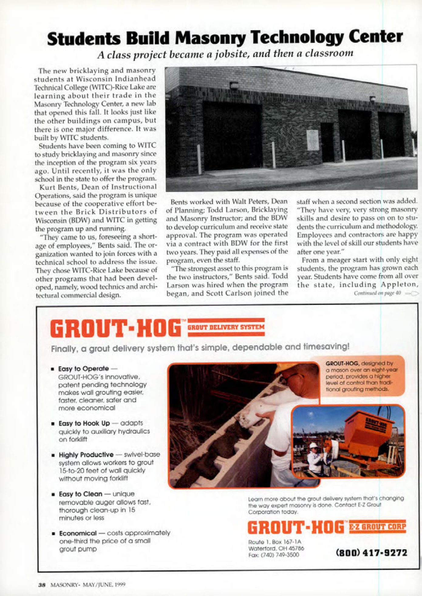 Masonry Magazine June 1999 Page. 38