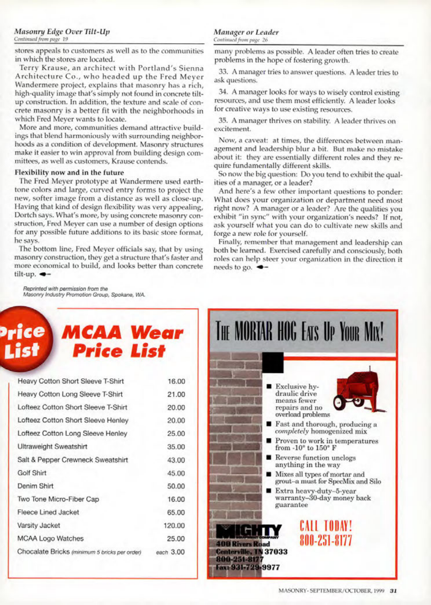 Masonry Magazine October 1999 Page. 31
