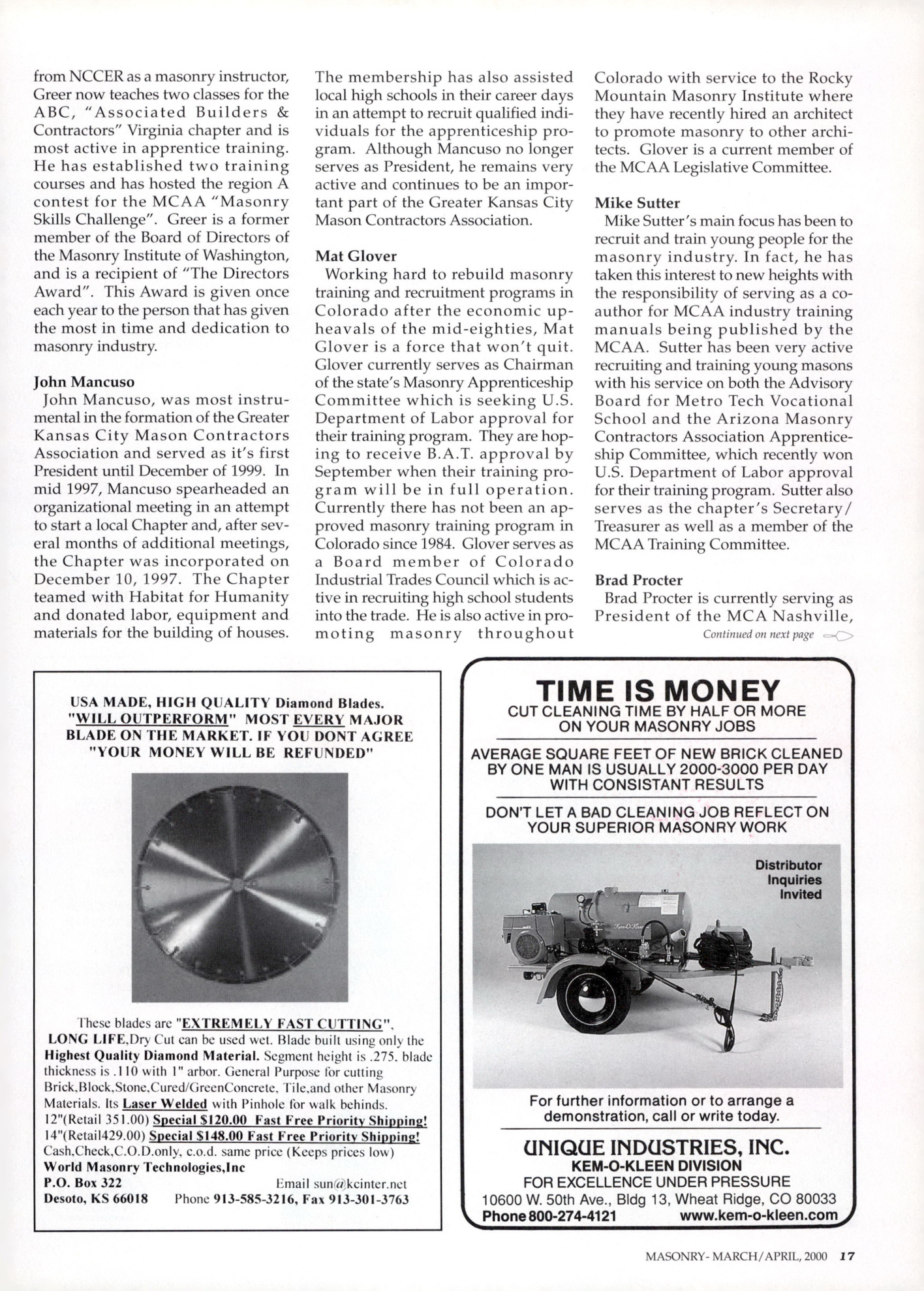 Masonry Magazine April 2000 Page. 17