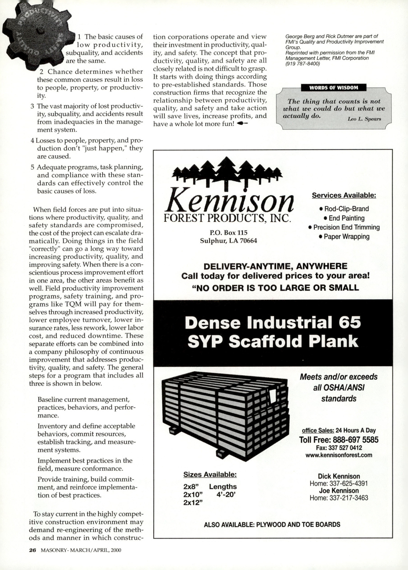 Masonry Magazine April 2000 Page. 26