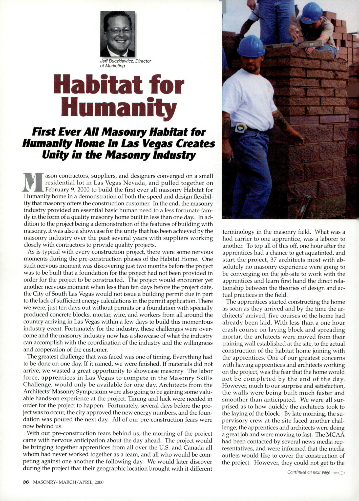 Masonry Magazine April 2000 Page. 36