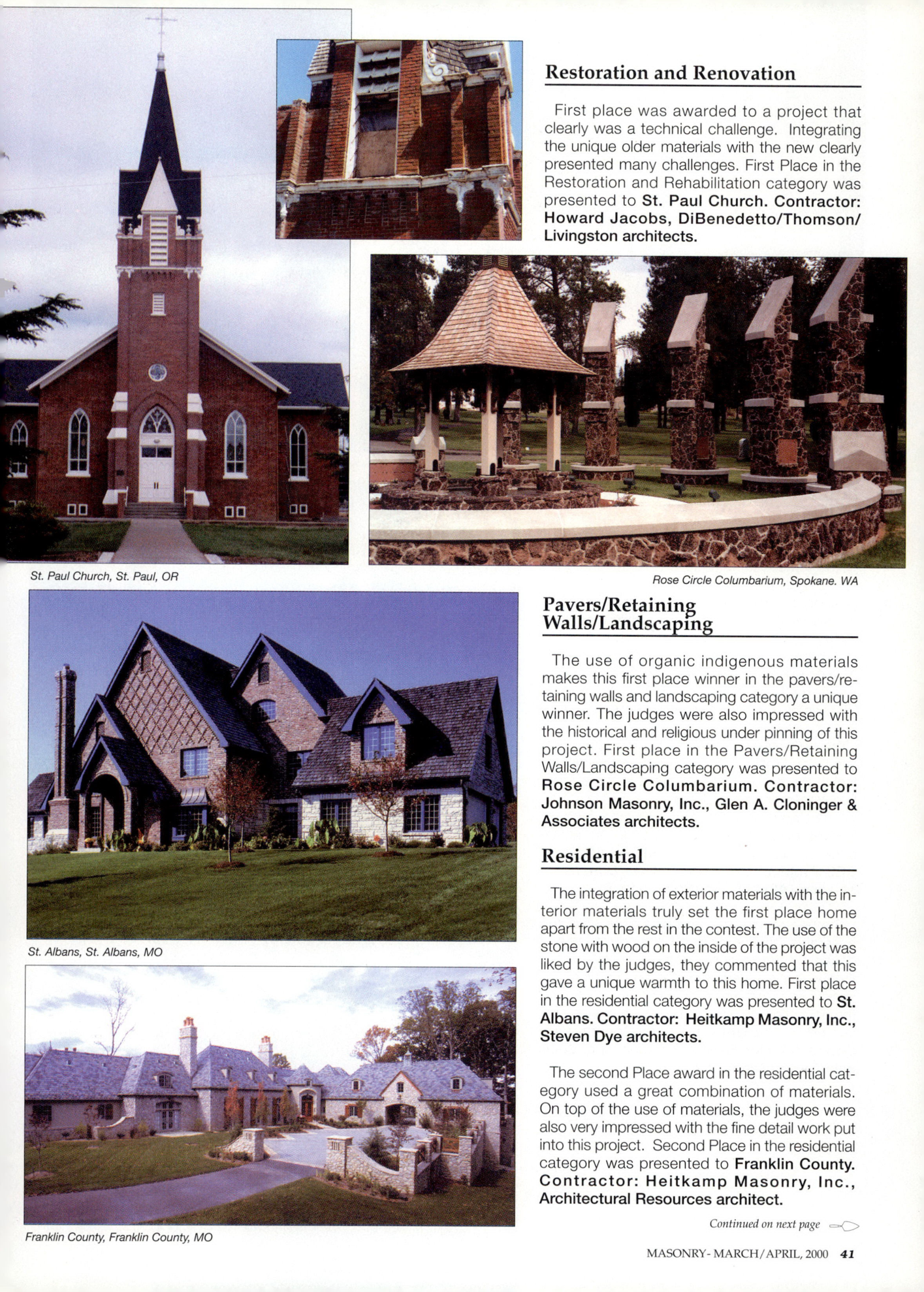 Masonry Magazine April 2000 Page. 41