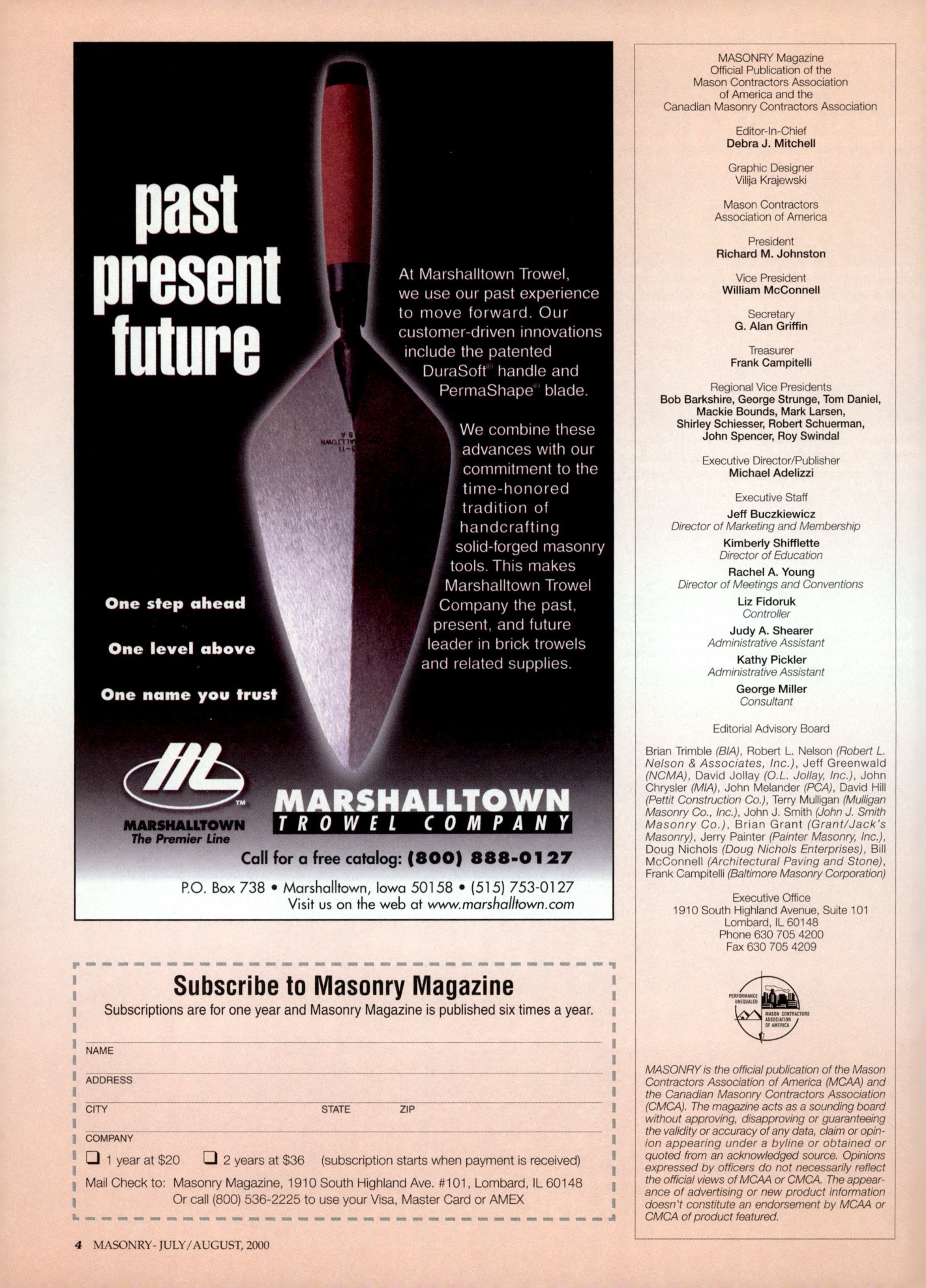 Masonry Magazine August 2000 Page. 4