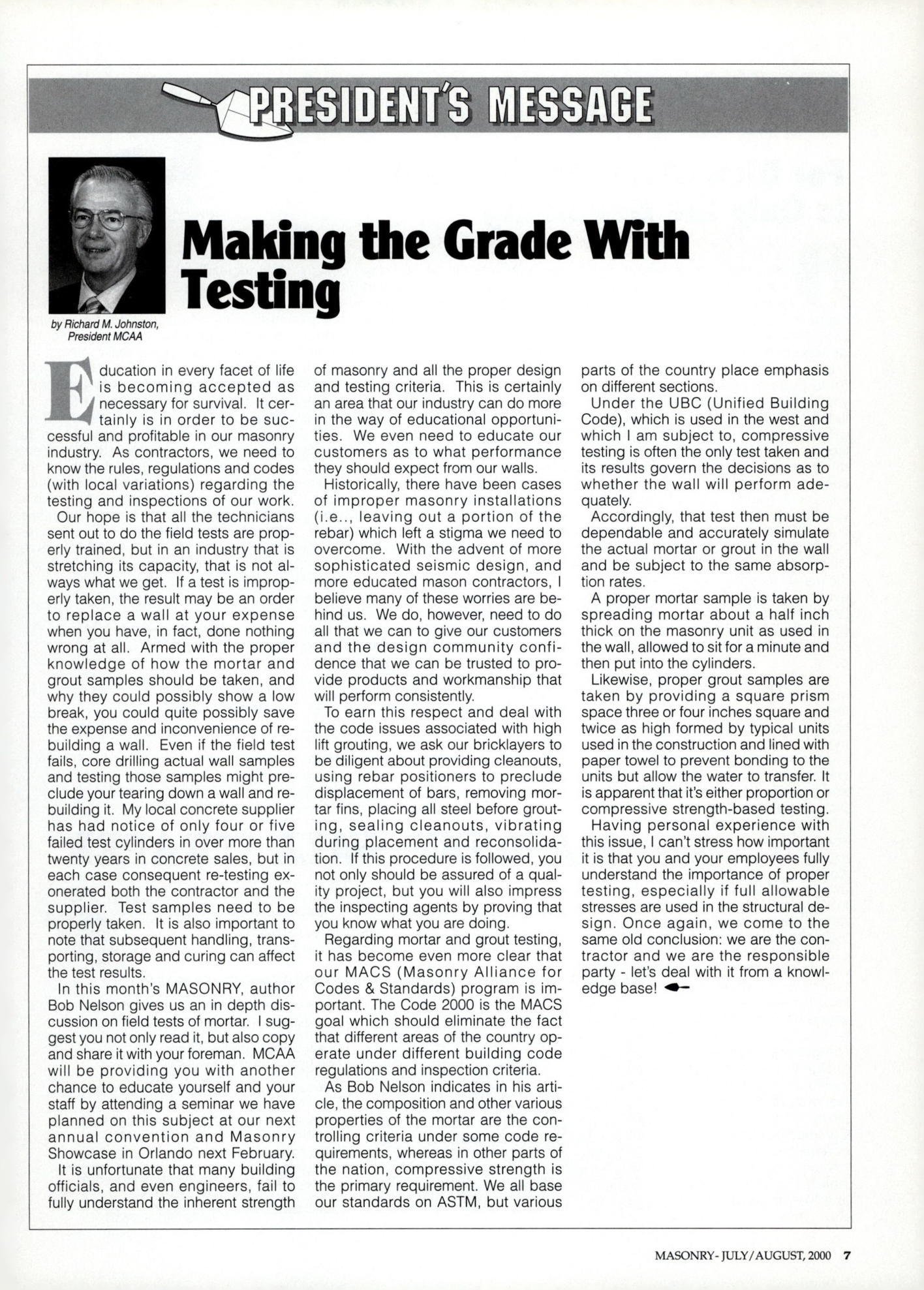 Masonry Magazine August 2000 Page. 7