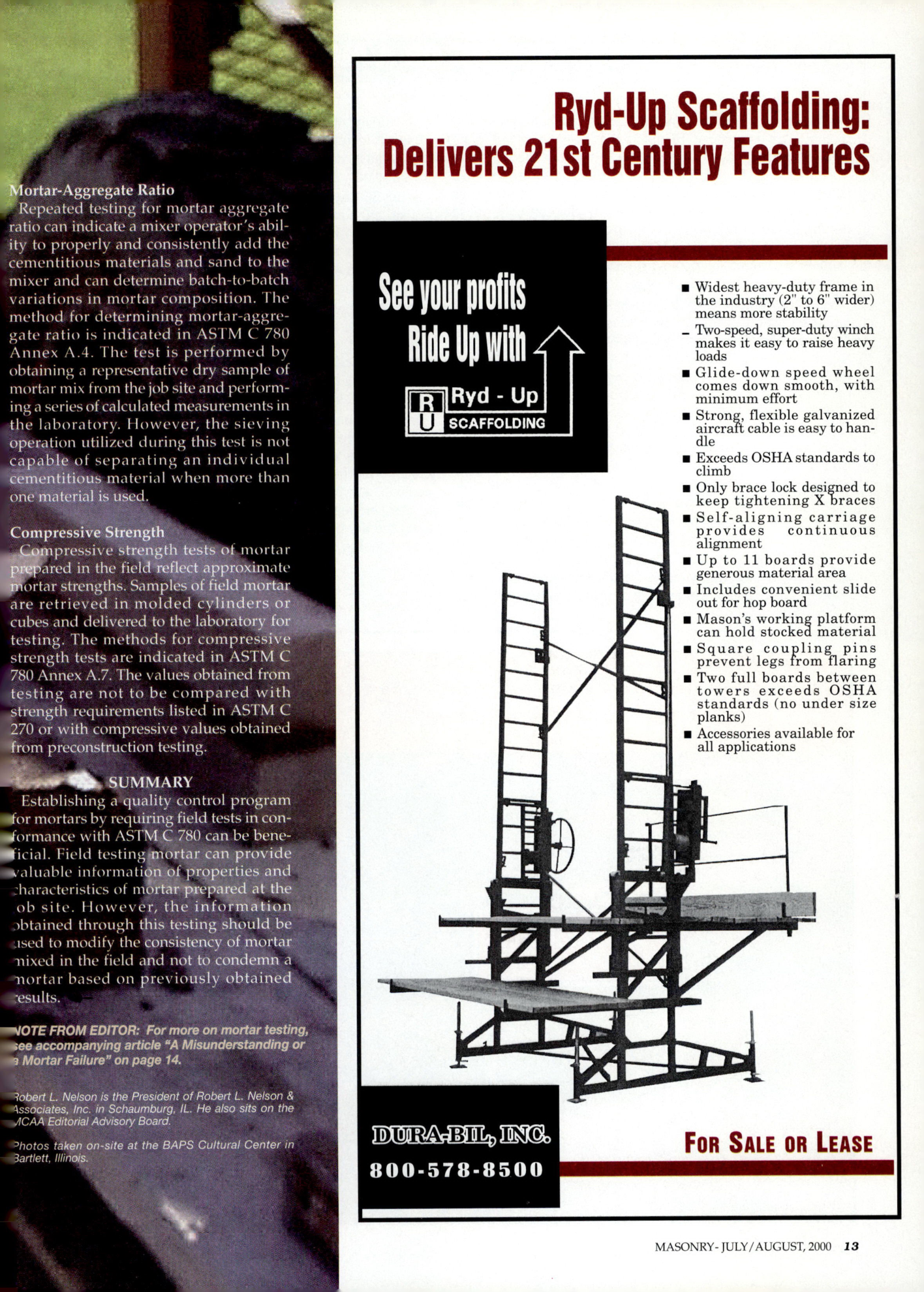 Masonry Magazine August 2000 Page. 13