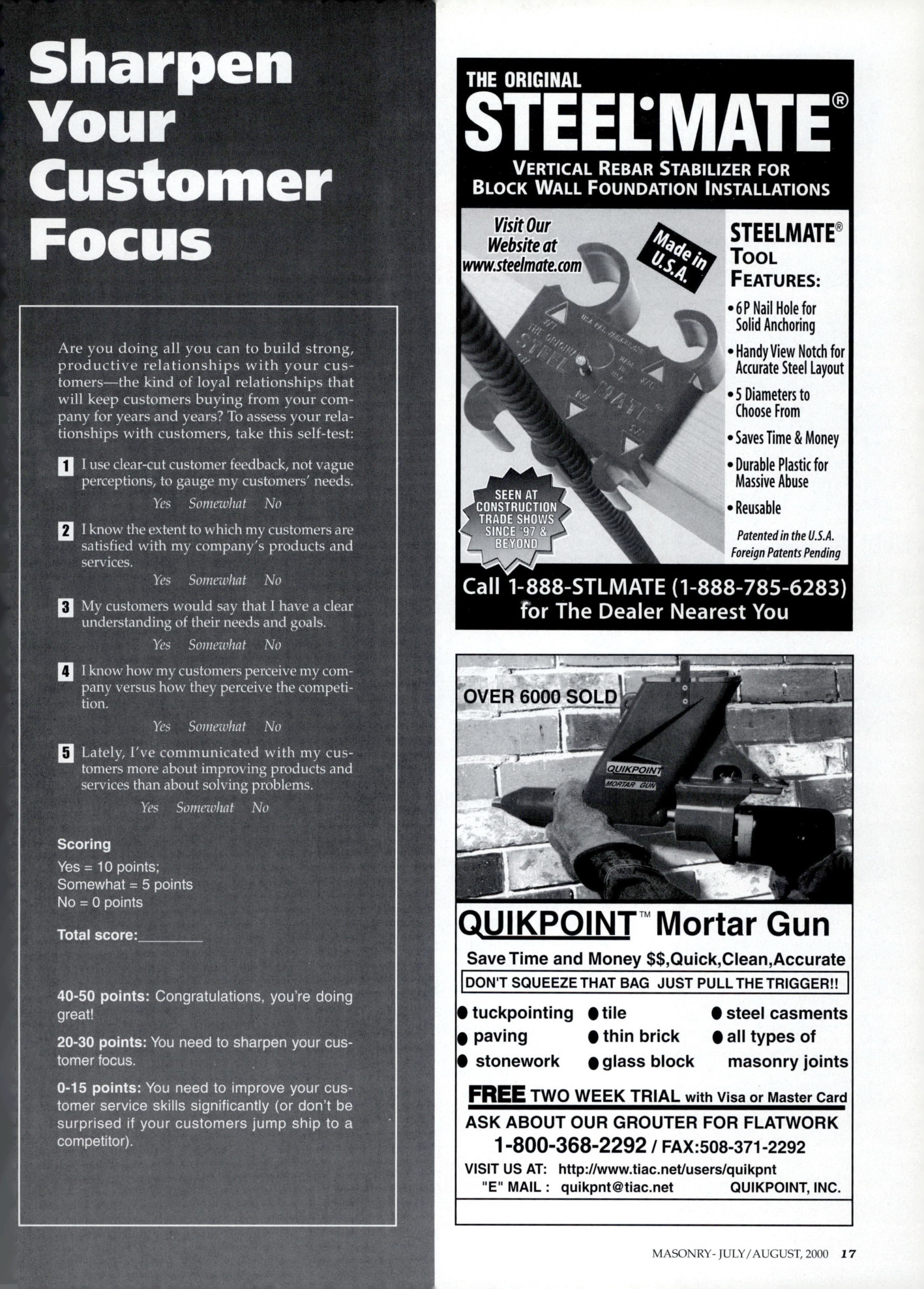 Masonry Magazine August 2000 Page. 17