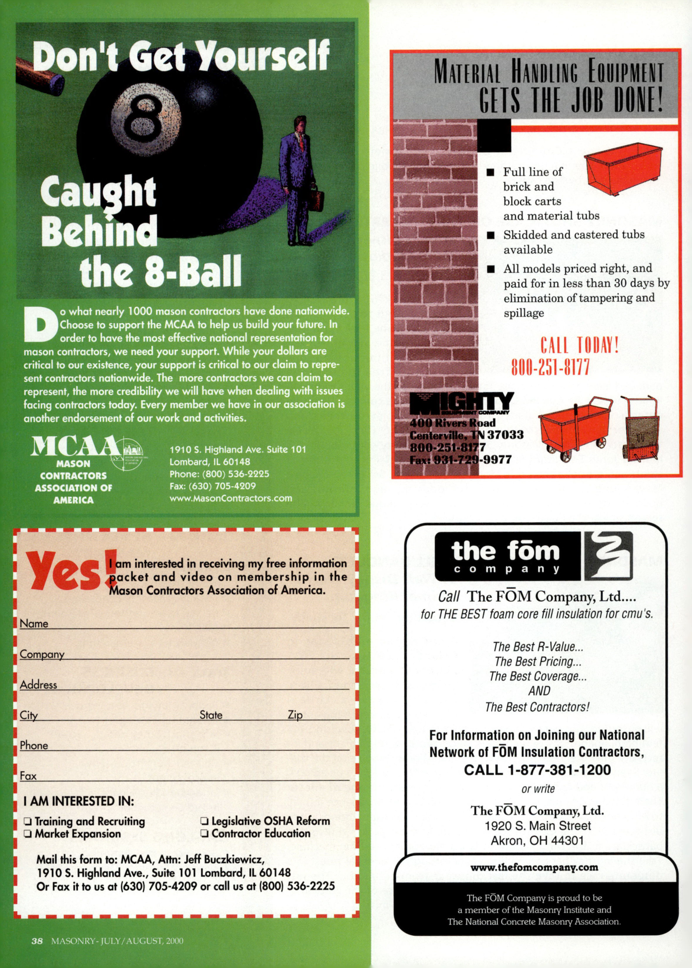 Masonry Magazine August 2000 Page. 38