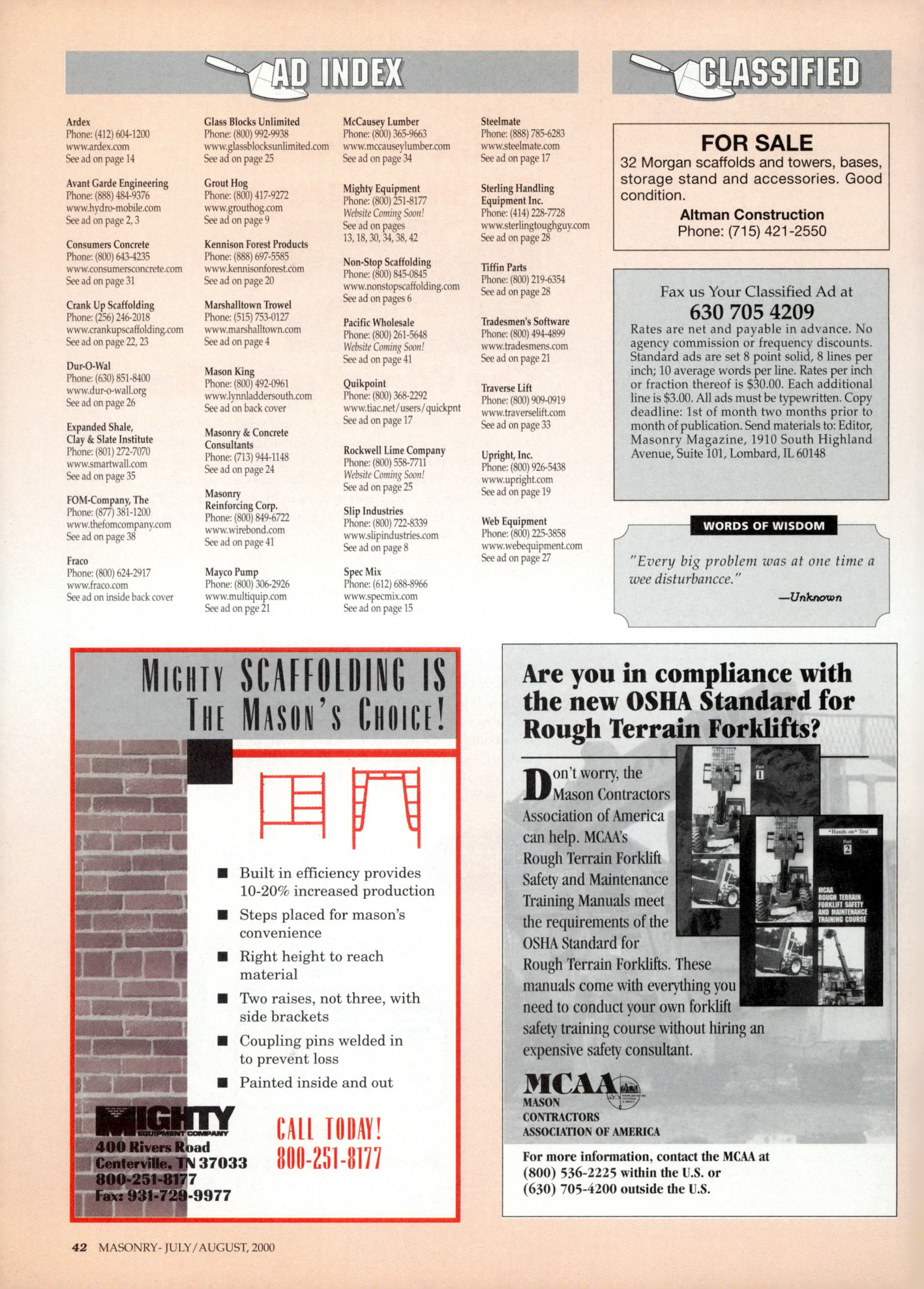 Masonry Magazine August 2000 Page. 42