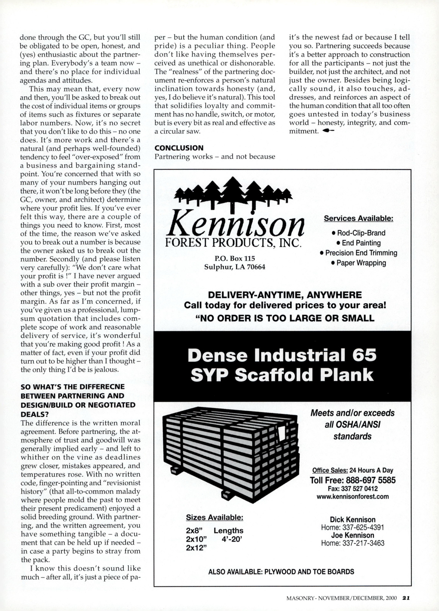 Masonry Magazine December 2000 Page. 21