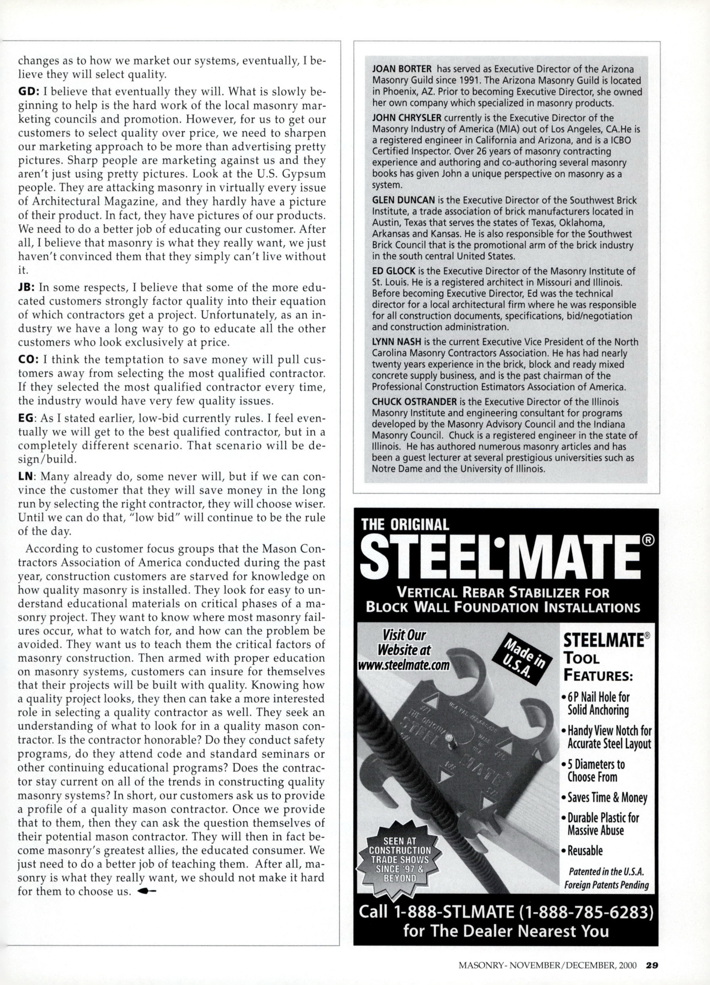 Masonry Magazine December 2000 Page. 29