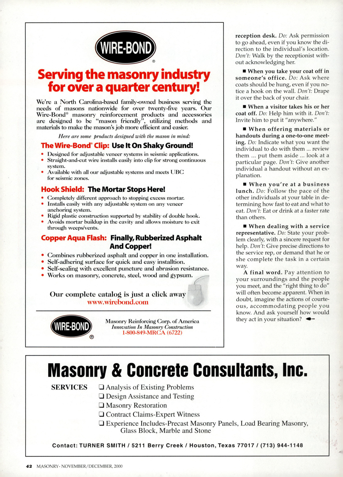 Masonry Magazine December 2000 Page. 42