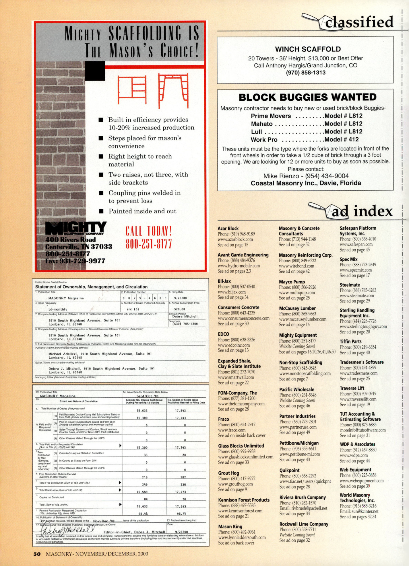 Masonry Magazine December 2000 Page. 50