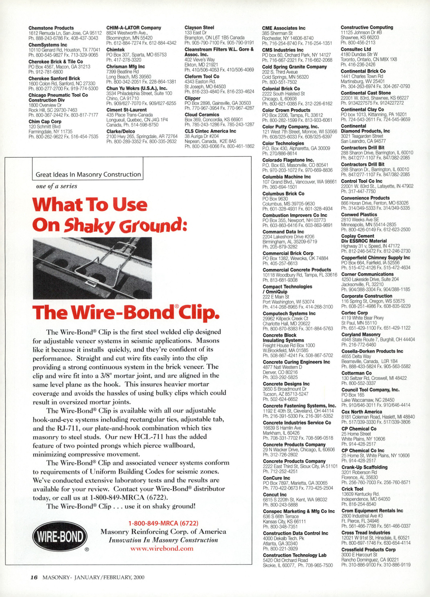 Masonry Magazine February 2000 Page. 16