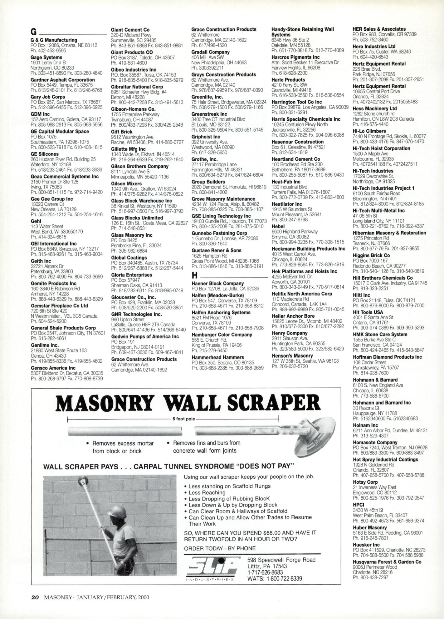 Masonry Magazine February 2000 Page. 20