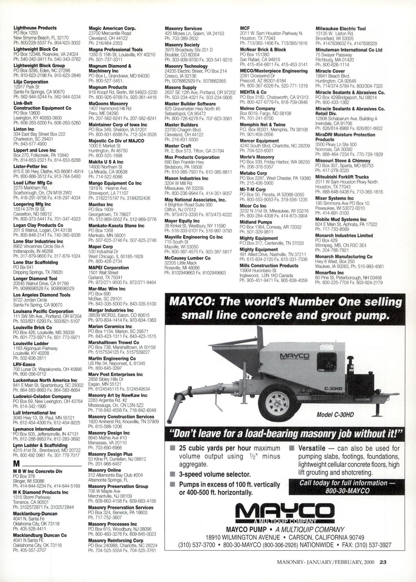 Masonry Magazine February 2000 Page. 23