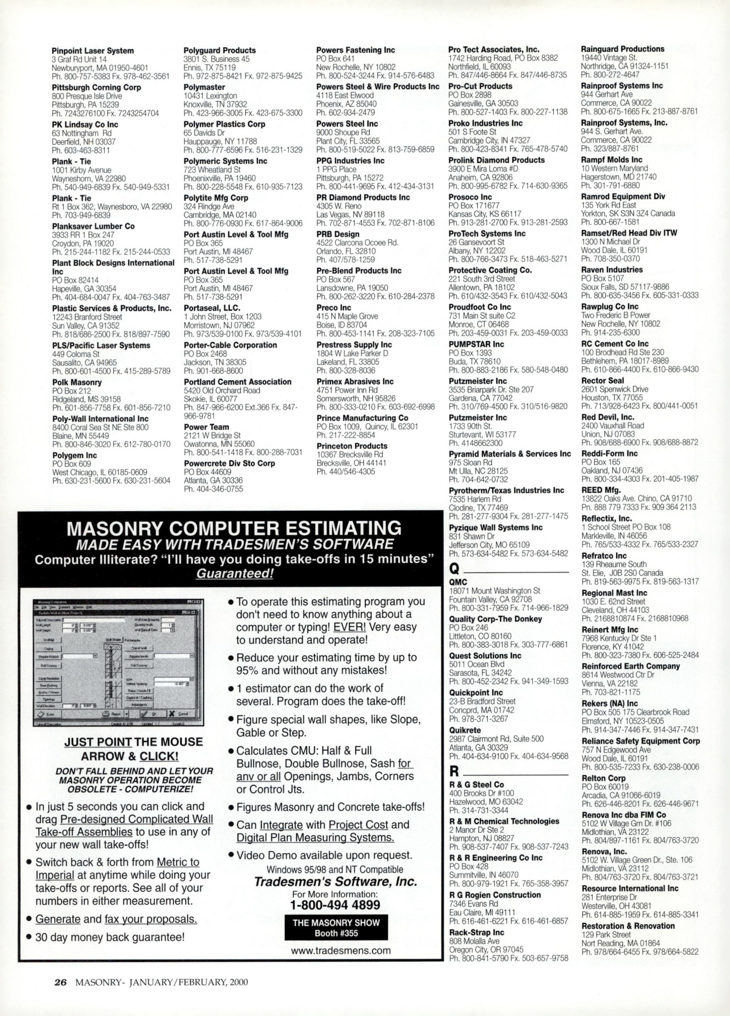 Masonry Magazine February 2000 Page. 26