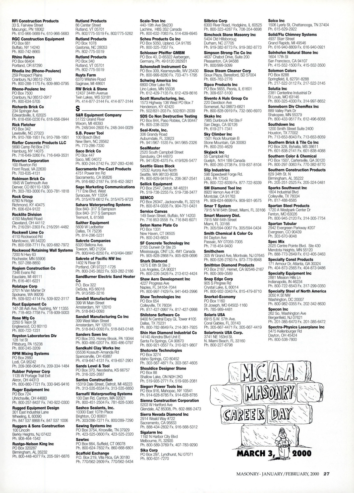 Masonry Magazine February 2000 Page. 27