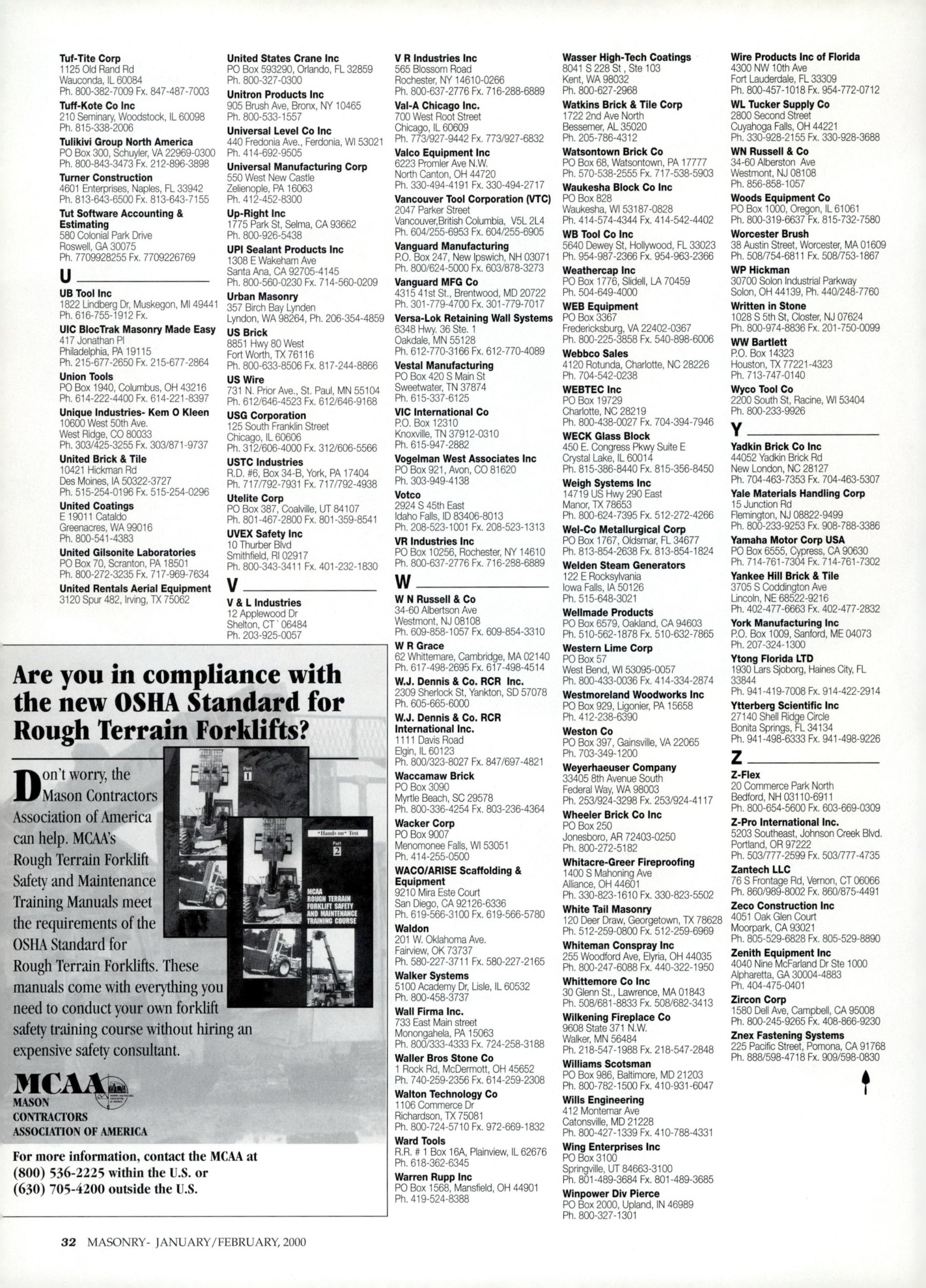 Masonry Magazine February 2000 Page. 32