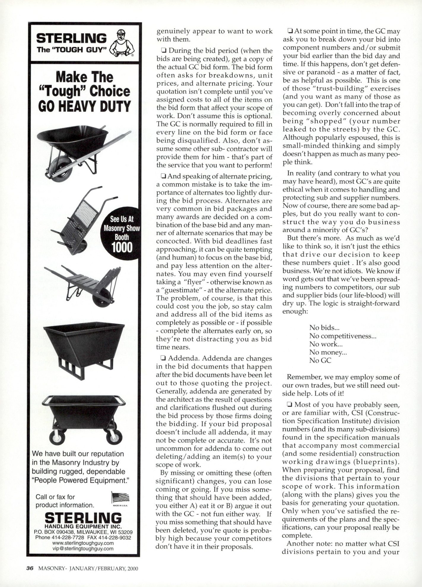 Masonry Magazine February 2000 Page. 36