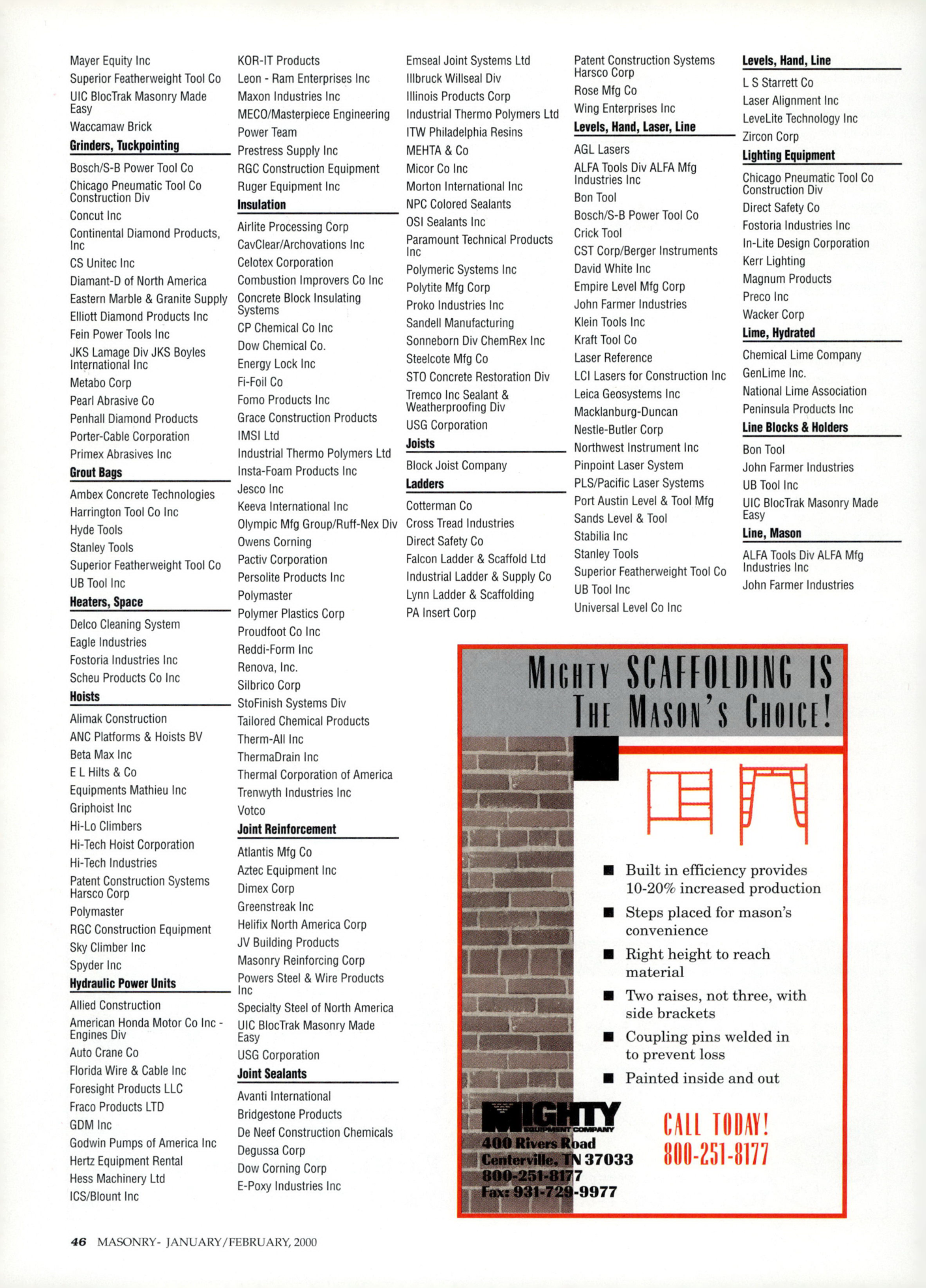 Masonry Magazine February 2000 Page. 46