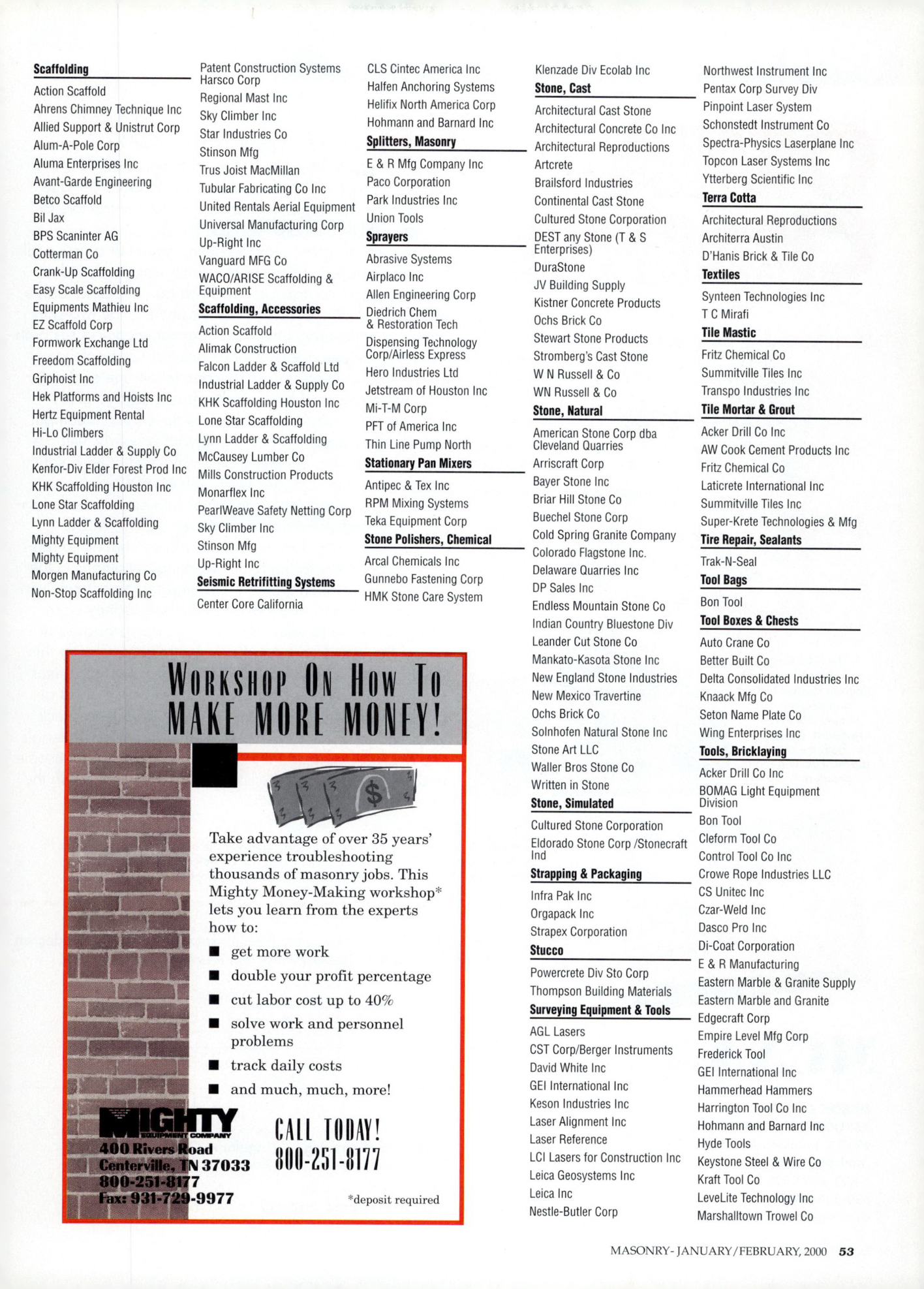 Masonry Magazine February 2000 Page. 53