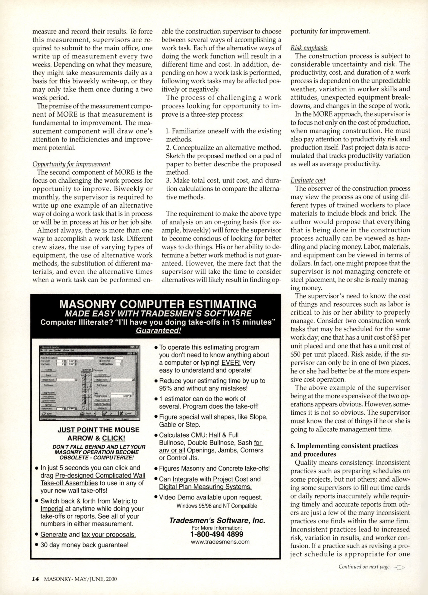 Masonry Magazine June 2000 Page. 14