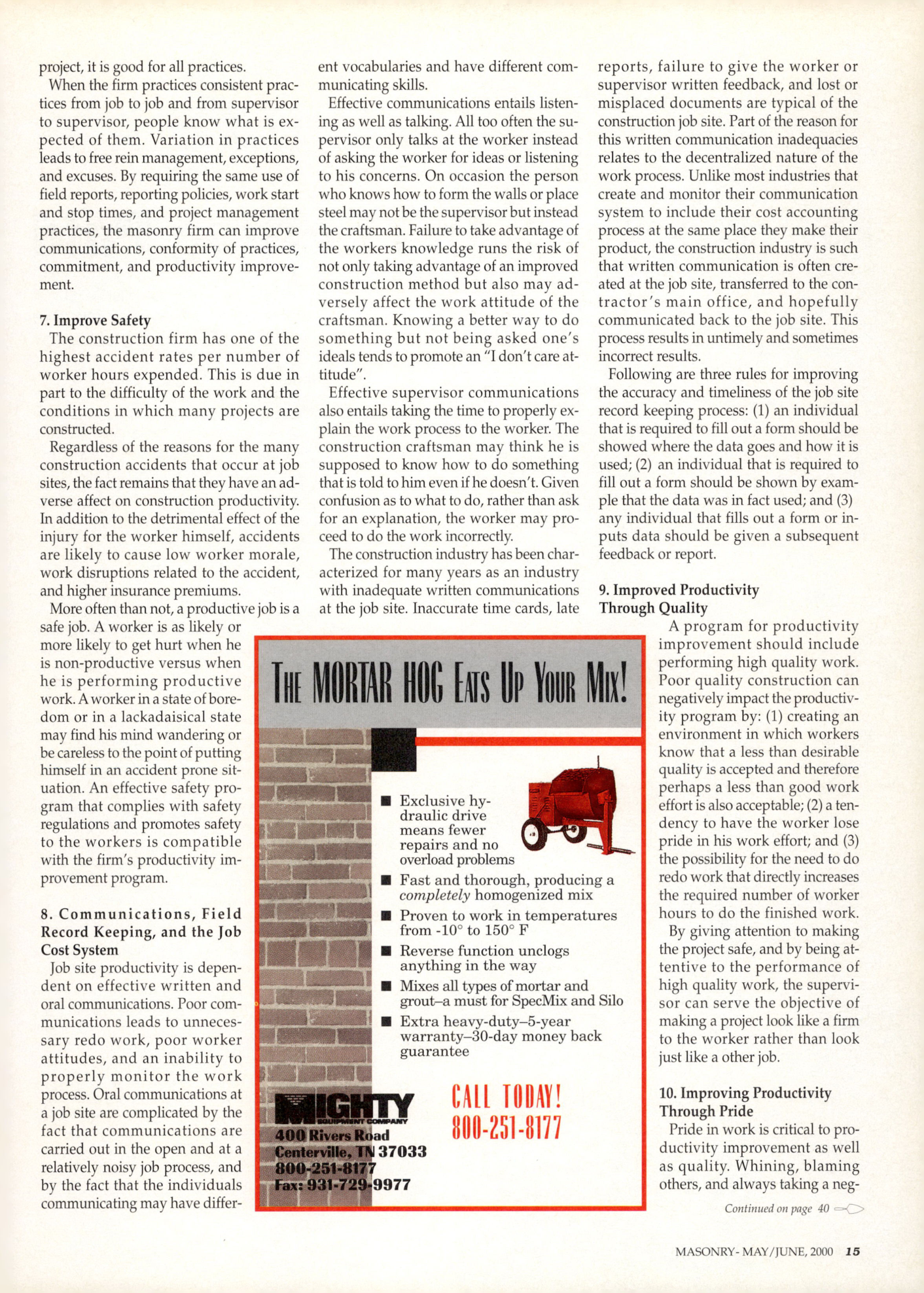 Masonry Magazine June 2000 Page. 15