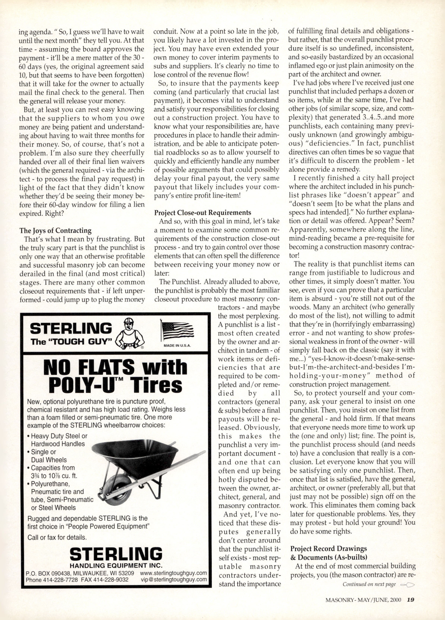 Masonry Magazine June 2000 Page. 19