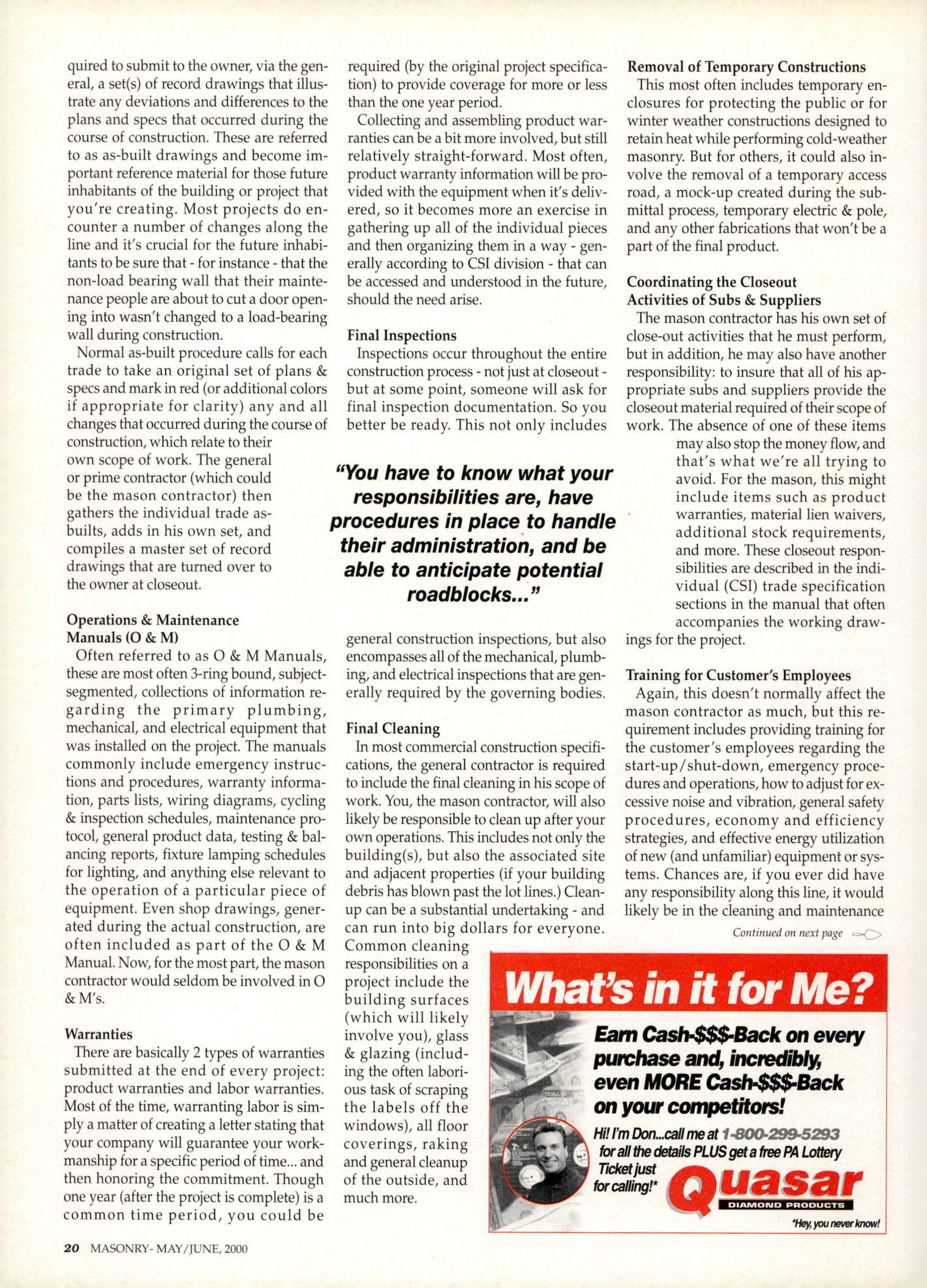Masonry Magazine June 2000 Page. 20