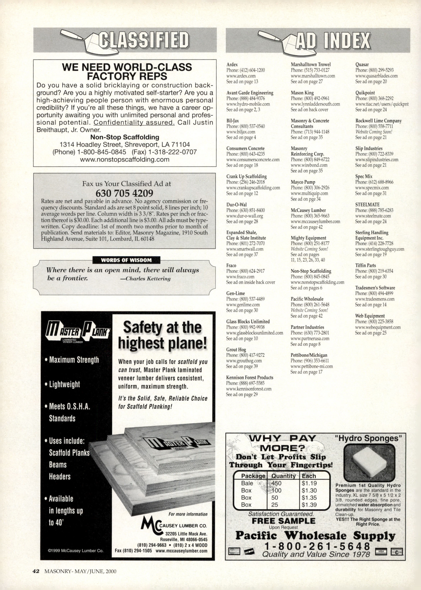 Masonry Magazine June 2000 Page. 42