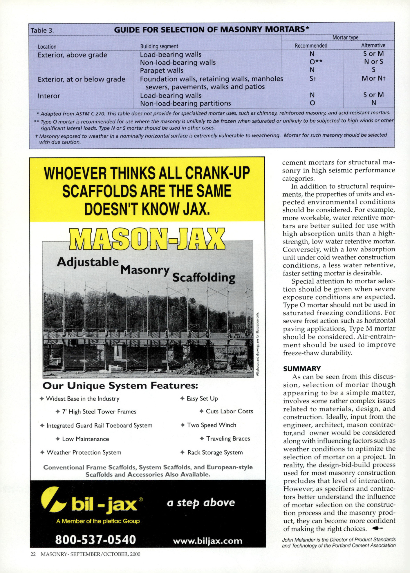 Masonry Magazine October 2000 Page. 22