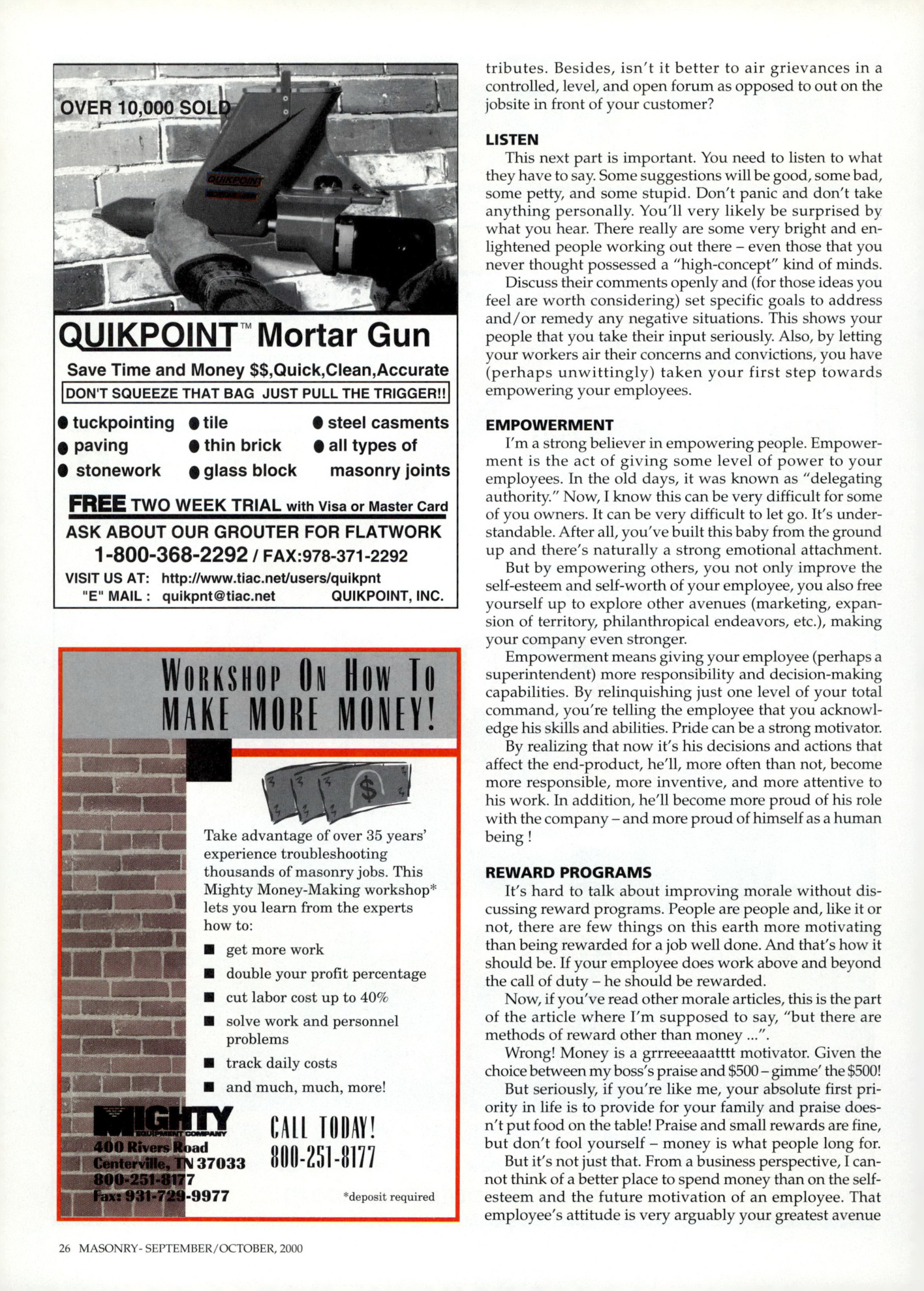 Masonry Magazine October 2000 Page. 26