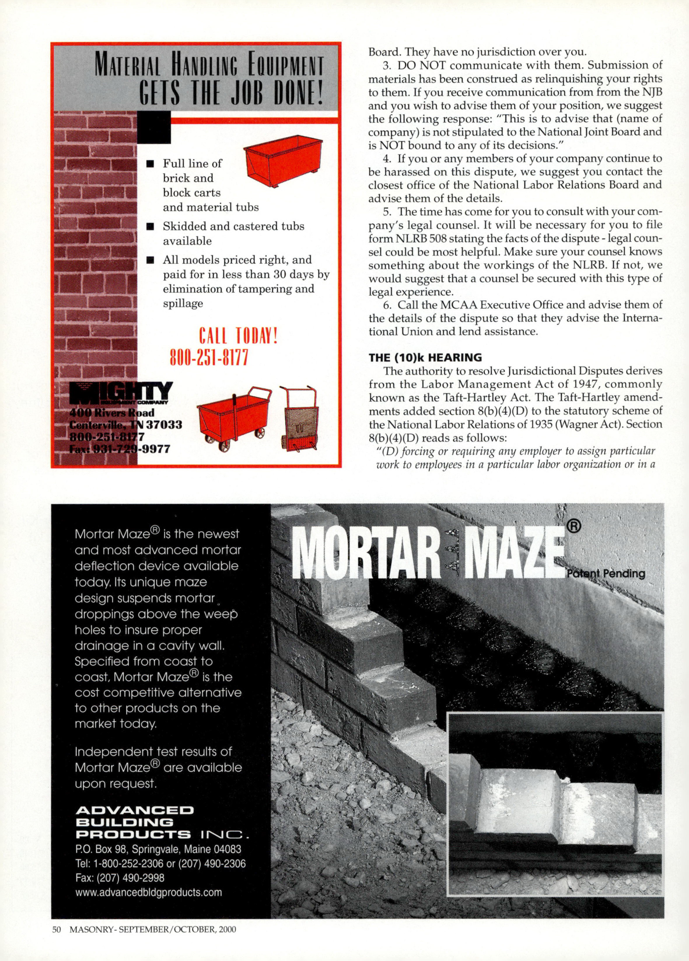 Masonry Magazine October 2000 Page. 50