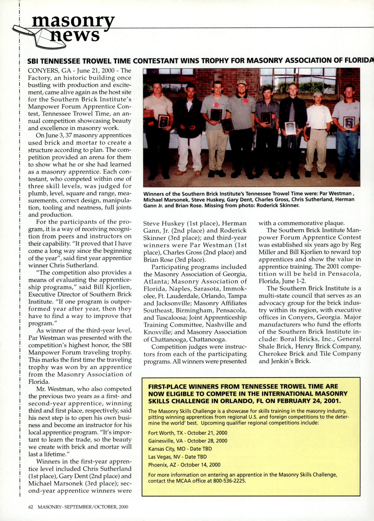 Masonry Magazine October 2000 Page. 62