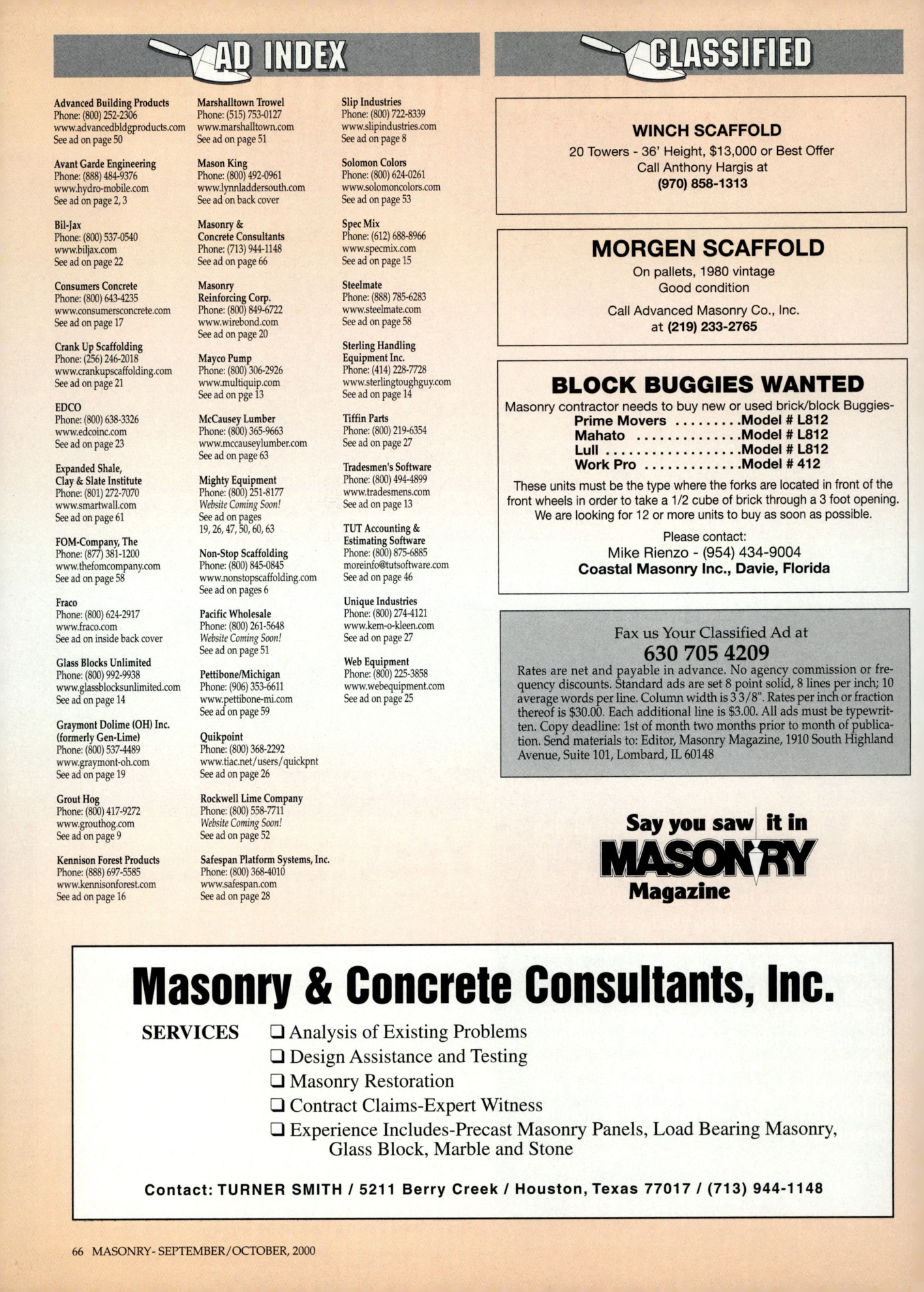 Masonry Magazine October 2000 Page. 66