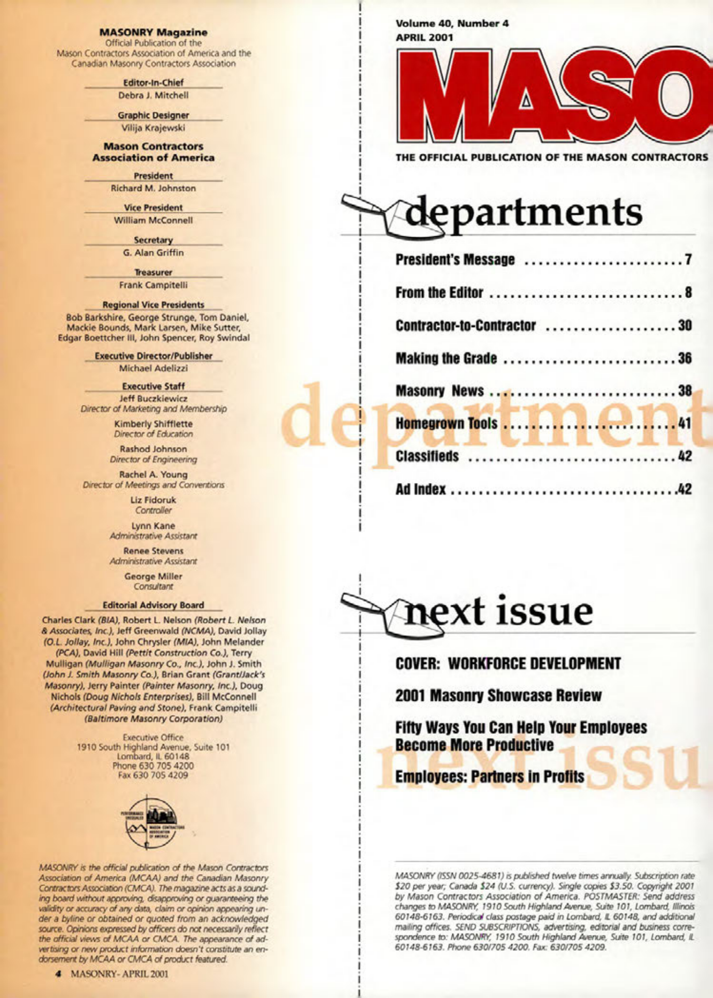 Masonry Magazine April 2001 Page. 4