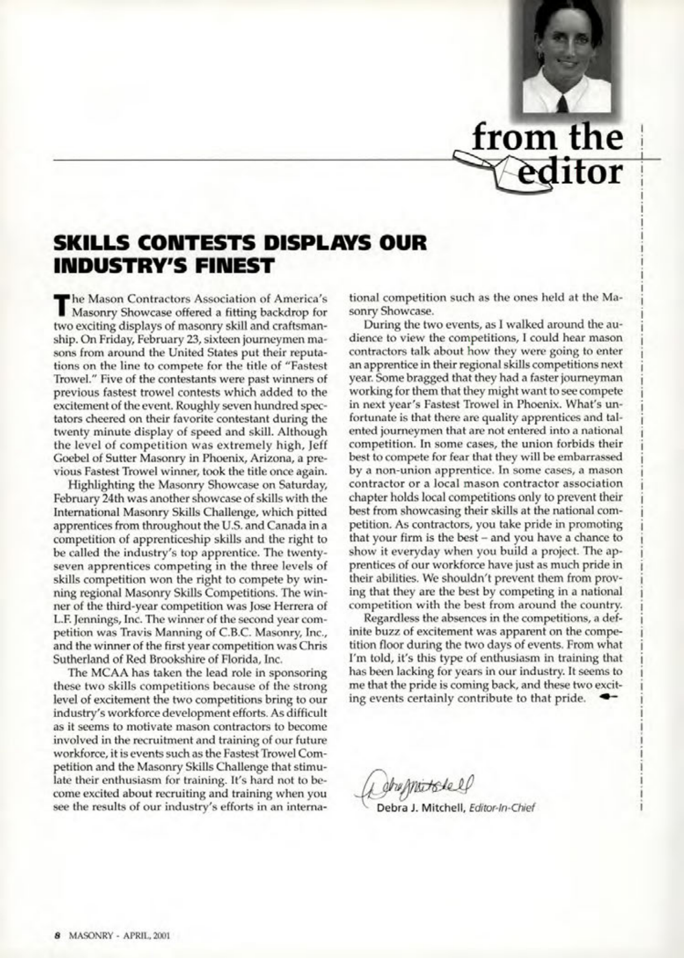 Masonry Magazine April 2001 Page. 8
