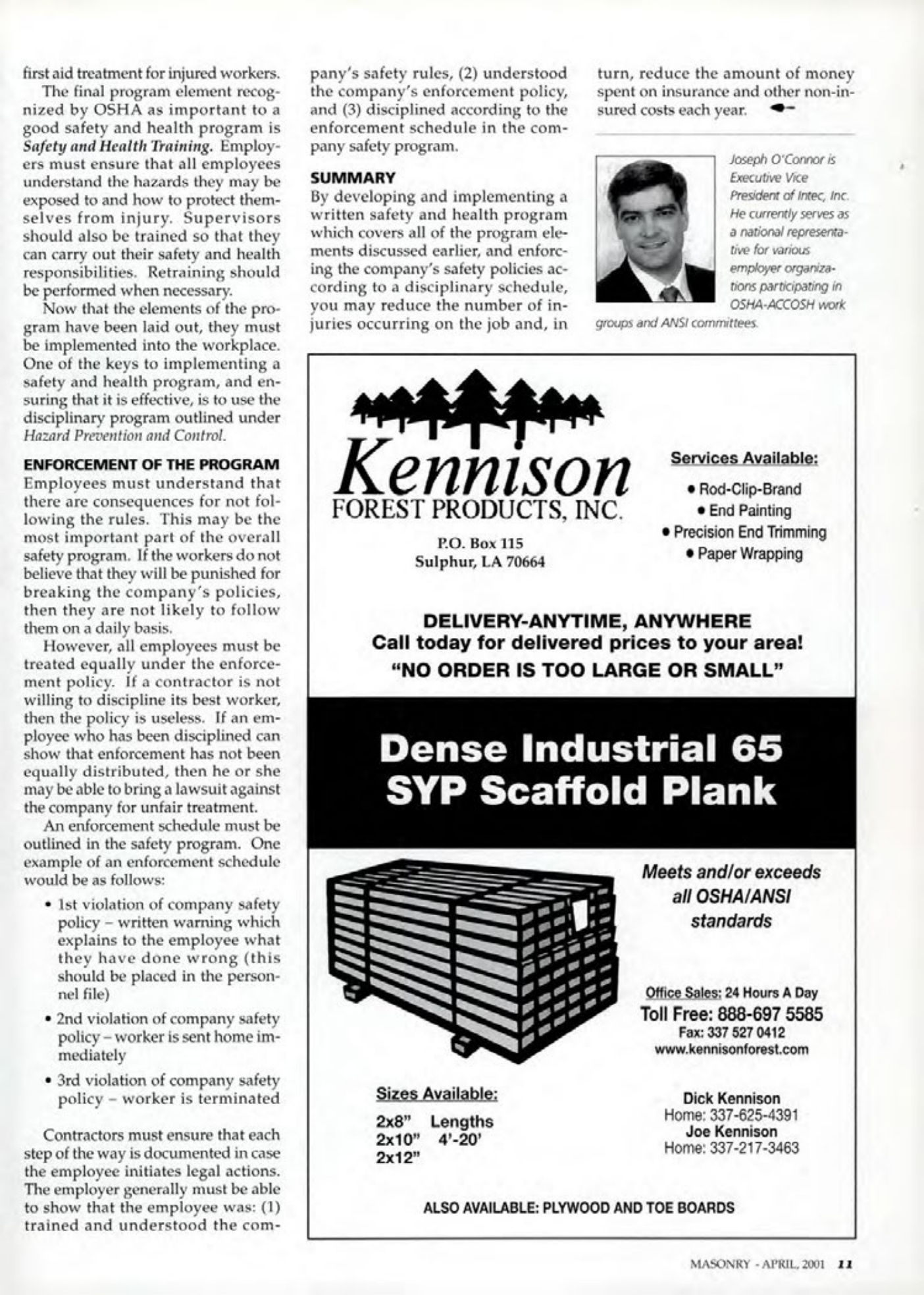 Masonry Magazine April 2001 Page. 11