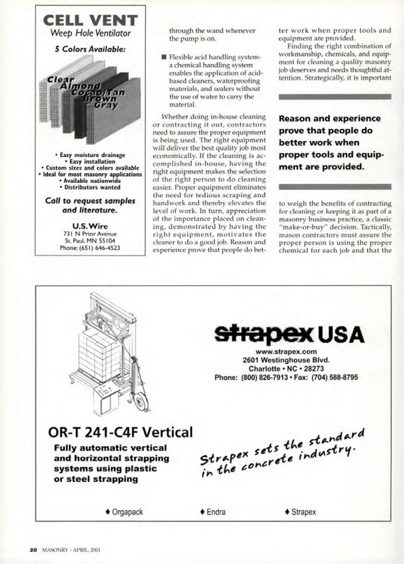 Masonry Magazine April 2001 Page. 20