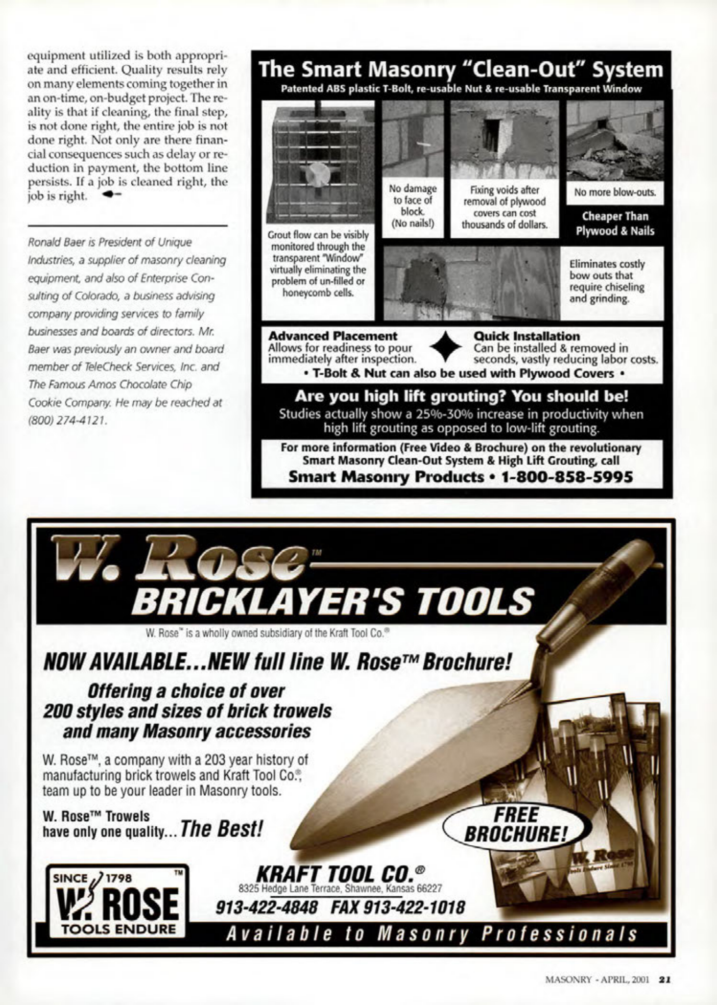 Masonry Magazine April 2001 Page. 21