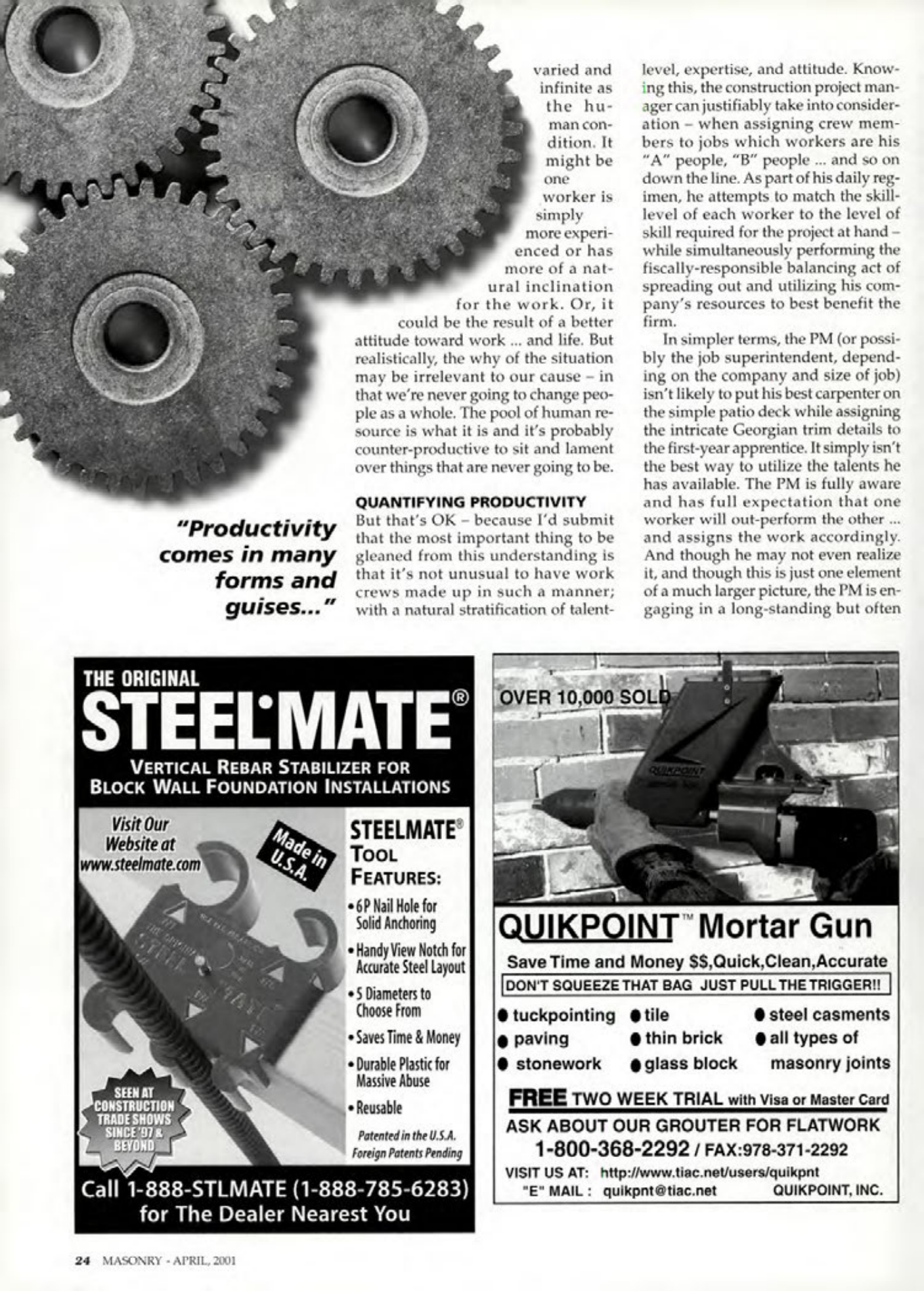 Masonry Magazine April 2001 Page. 24