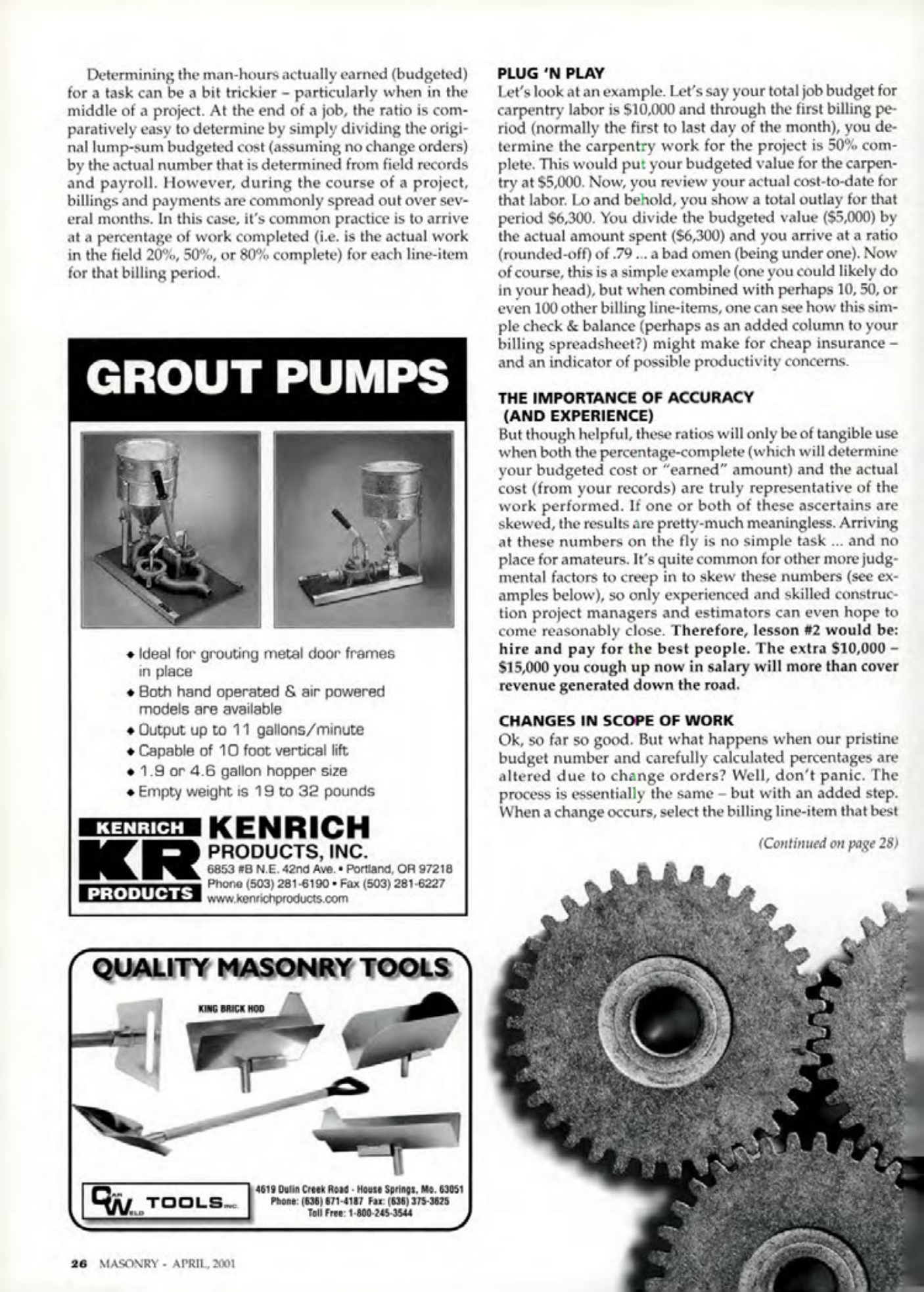 Masonry Magazine April 2001 Page. 26