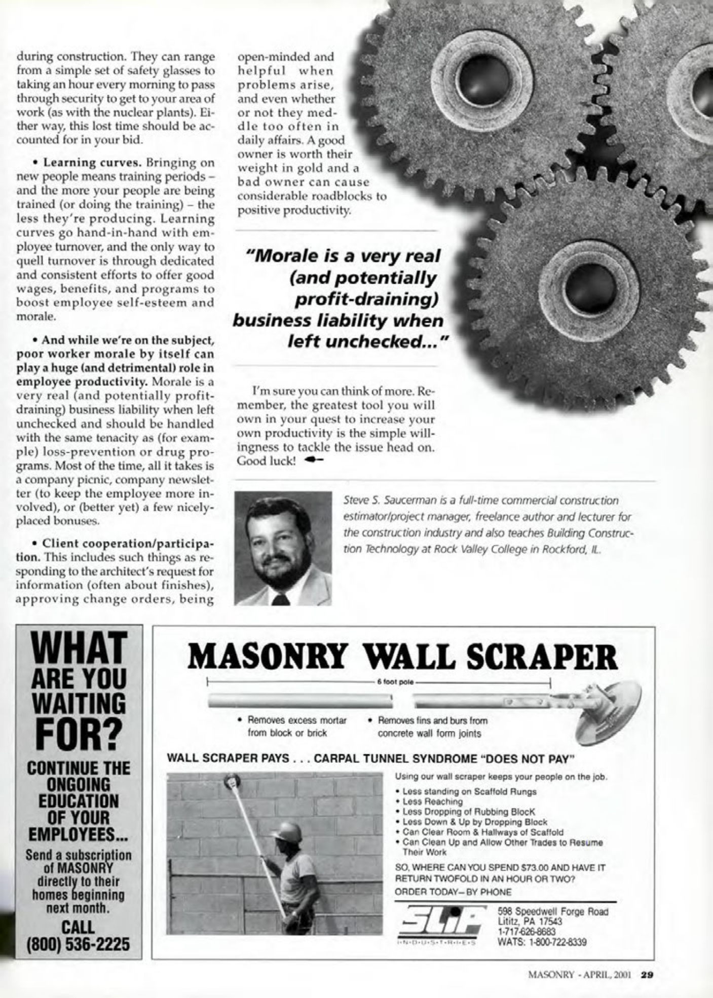 Masonry Magazine April 2001 Page. 29