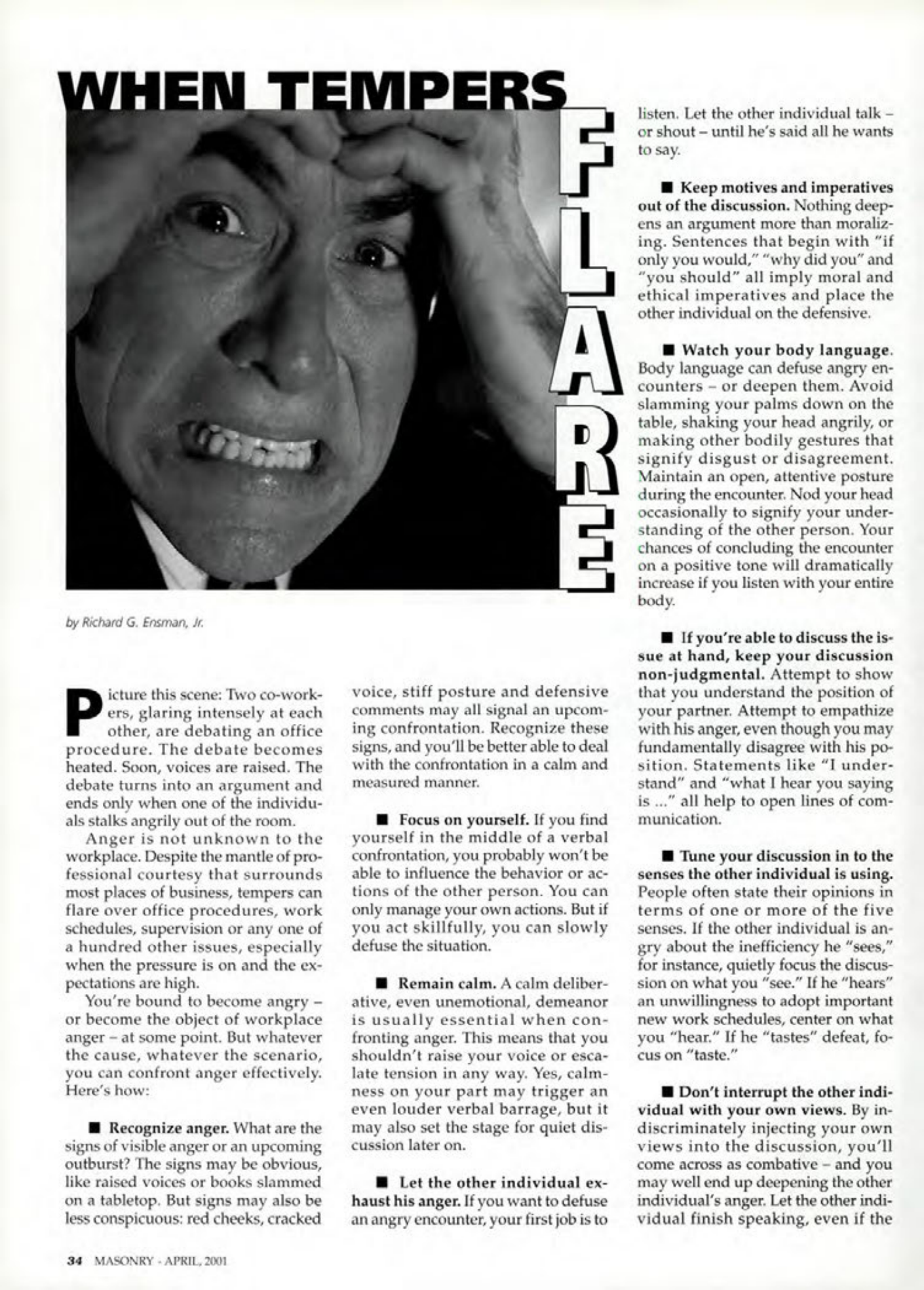 Masonry Magazine April 2001 Page. 34