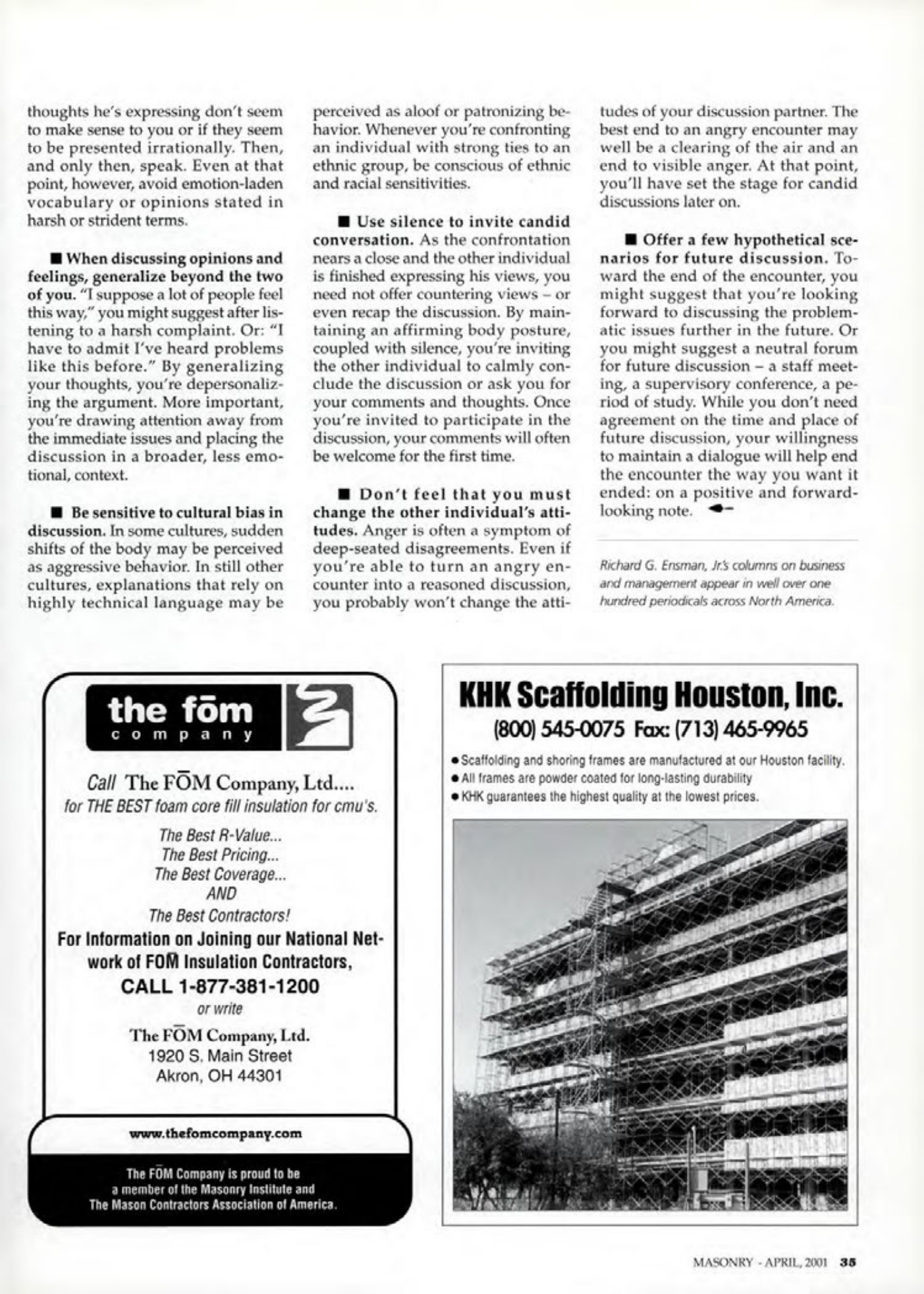 Masonry Magazine April 2001 Page. 35